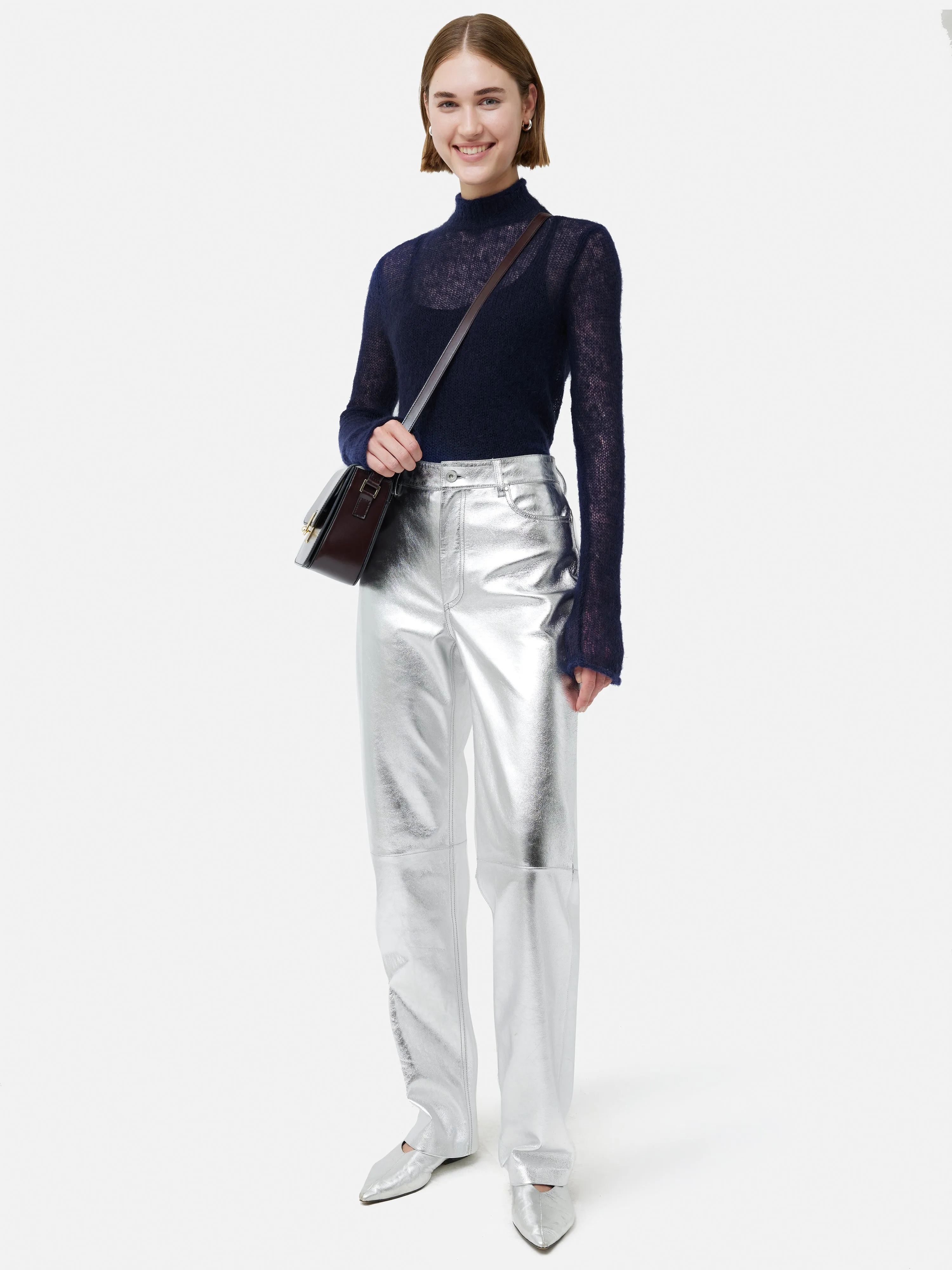 Mohair Blend Gauzy Knit Jumper | Blue sold by Jigsaw product image thumbnail 4