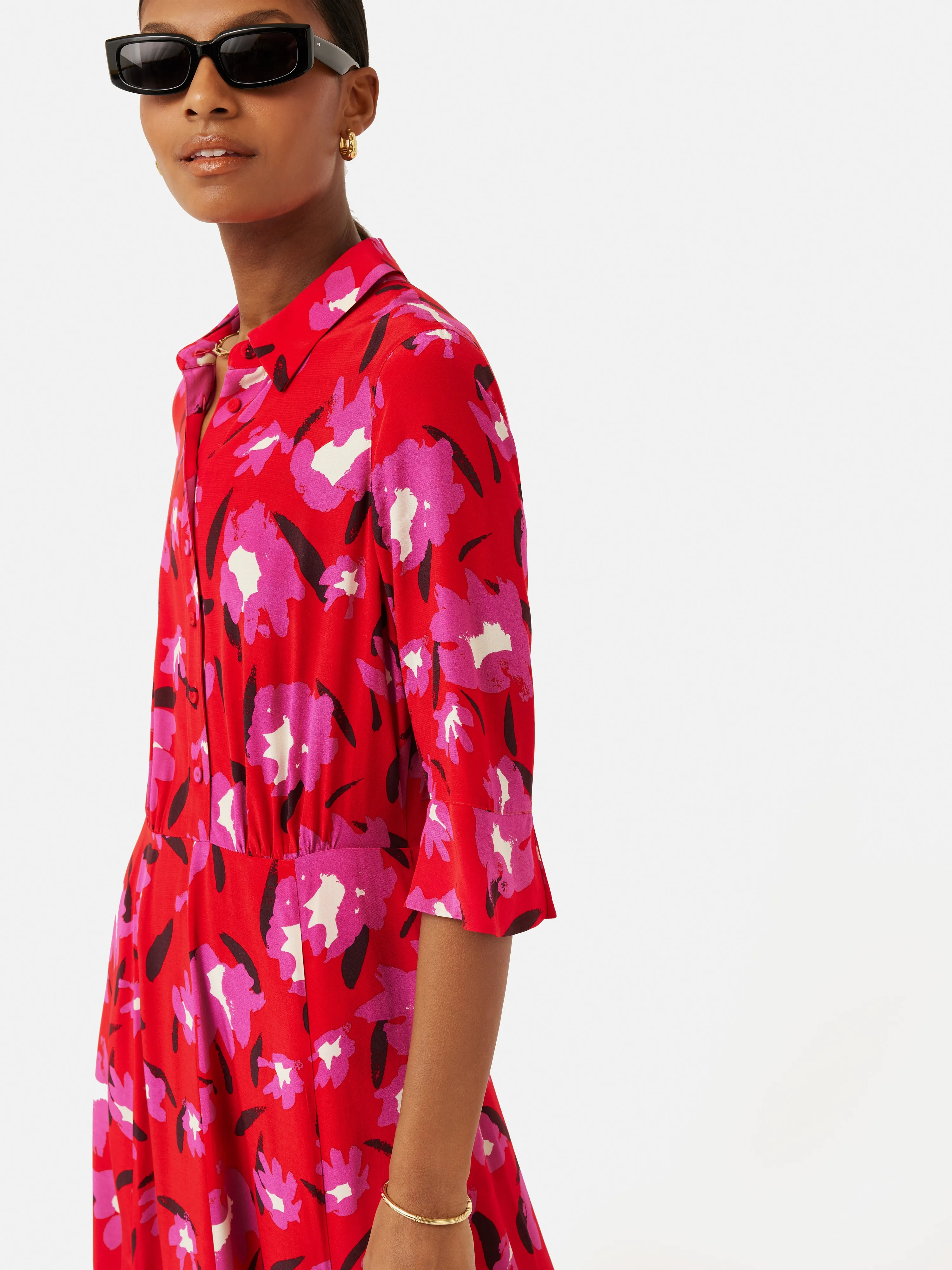 Wildcat Shirt Dress | Red sold by Jigsaw product image thumbnail 5