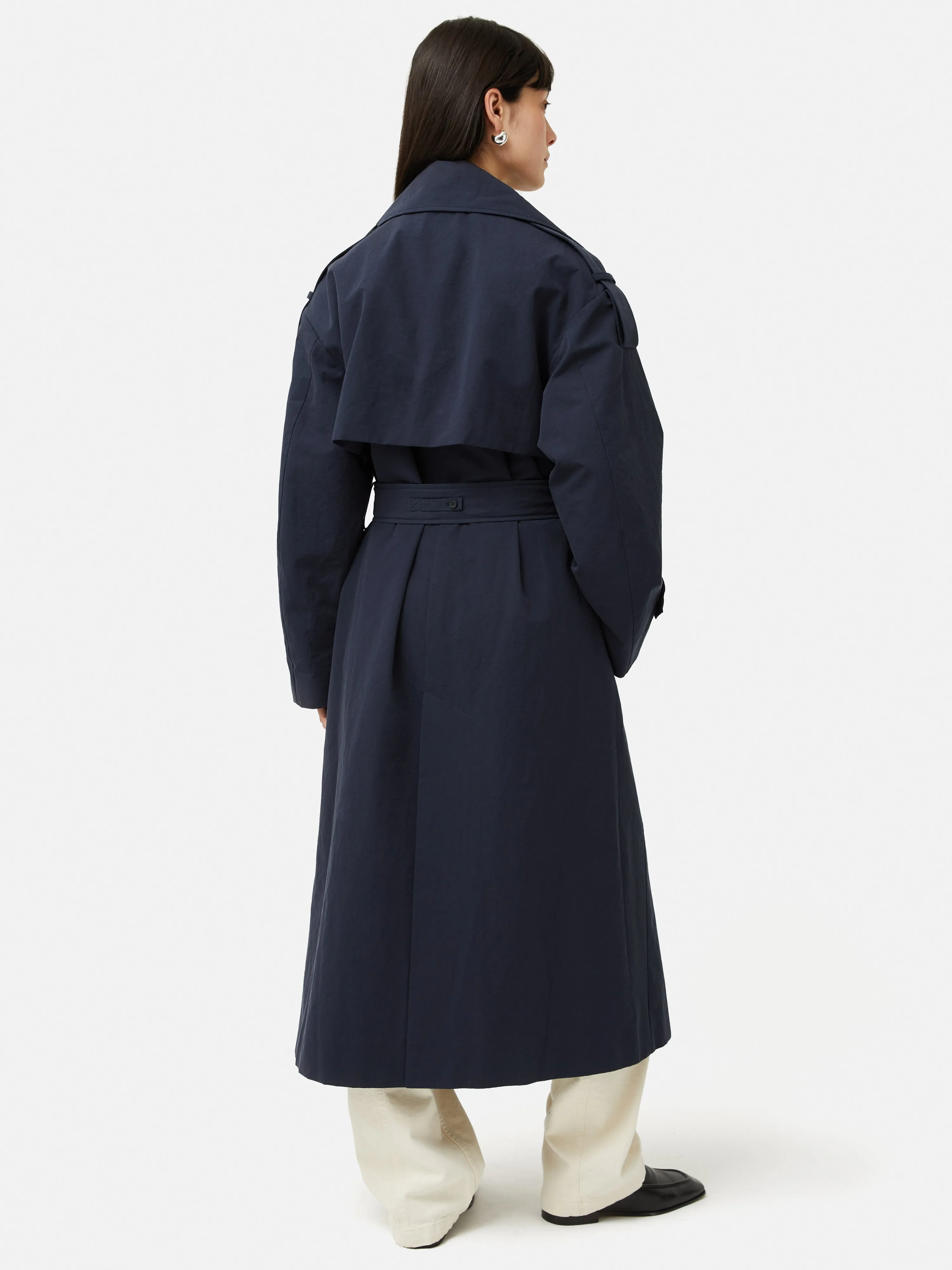 Nelson Cotton Trench Coat | Blue sold by Jigsaw product image thumbnail 5