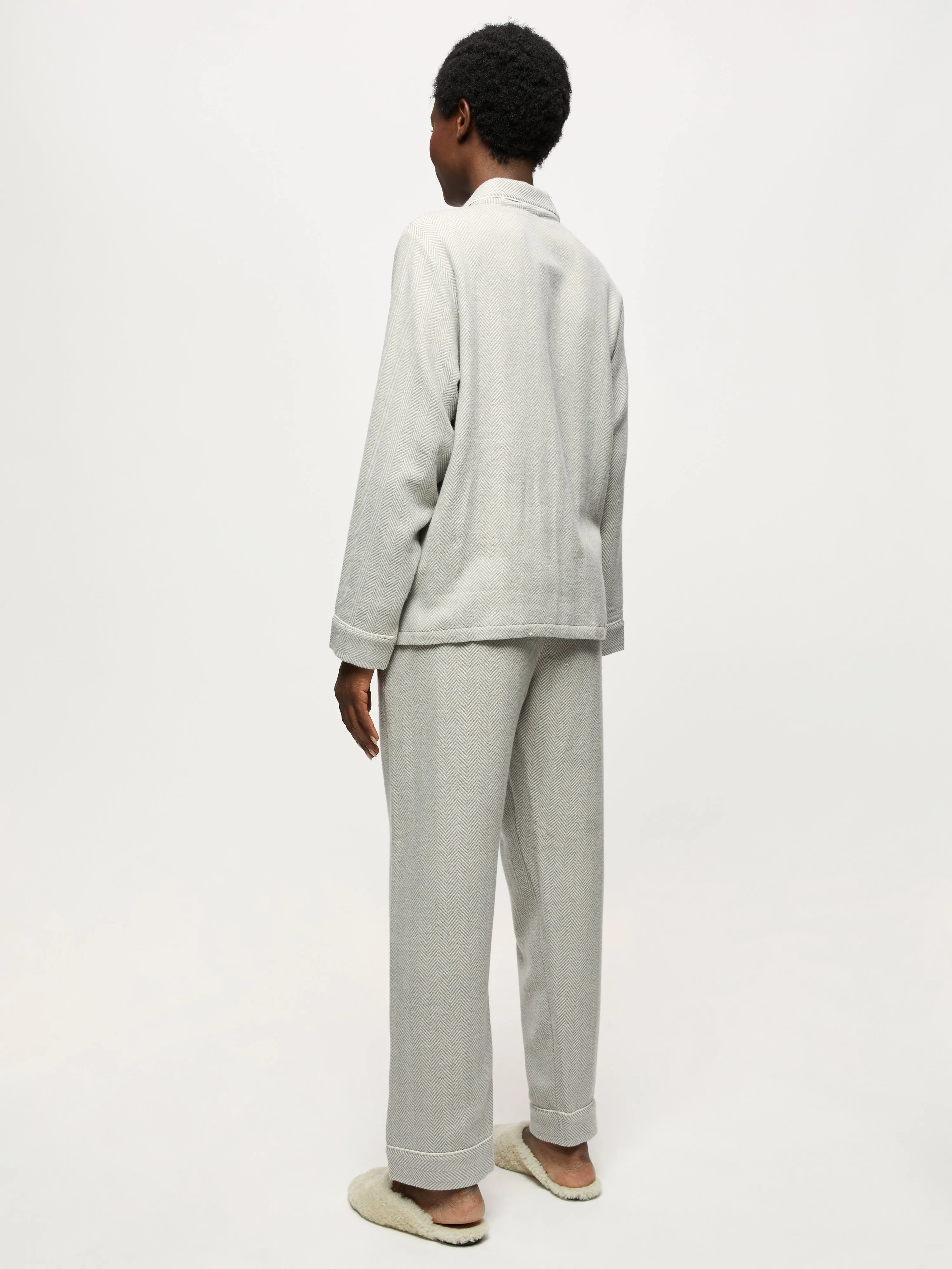 Herringbone Flannel Pyjamas | Grey sold by Jigsaw product image thumbnail 5