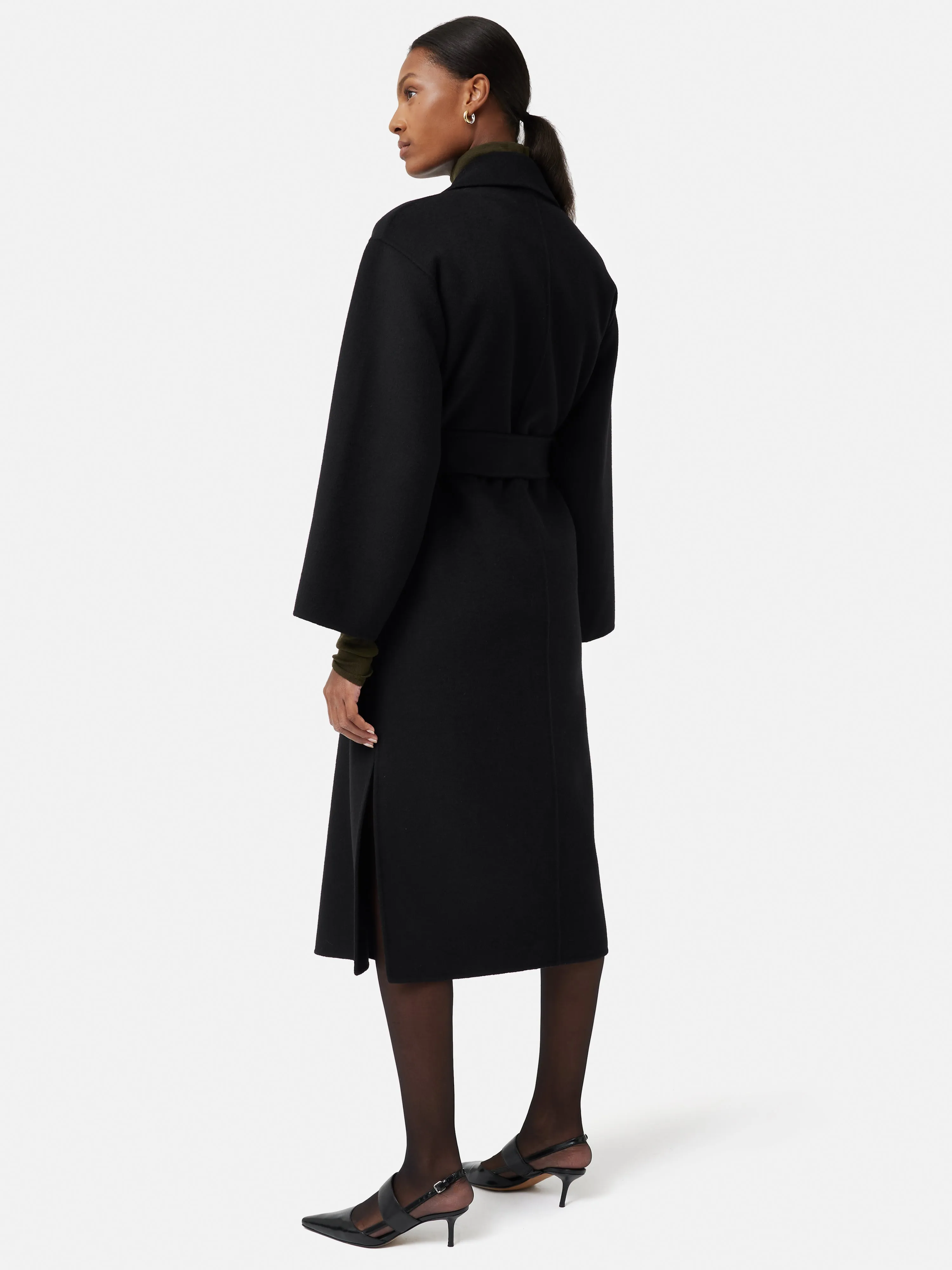 Long Double Faced Wrap Coat | Black sold by Jigsaw product image thumbnail 5