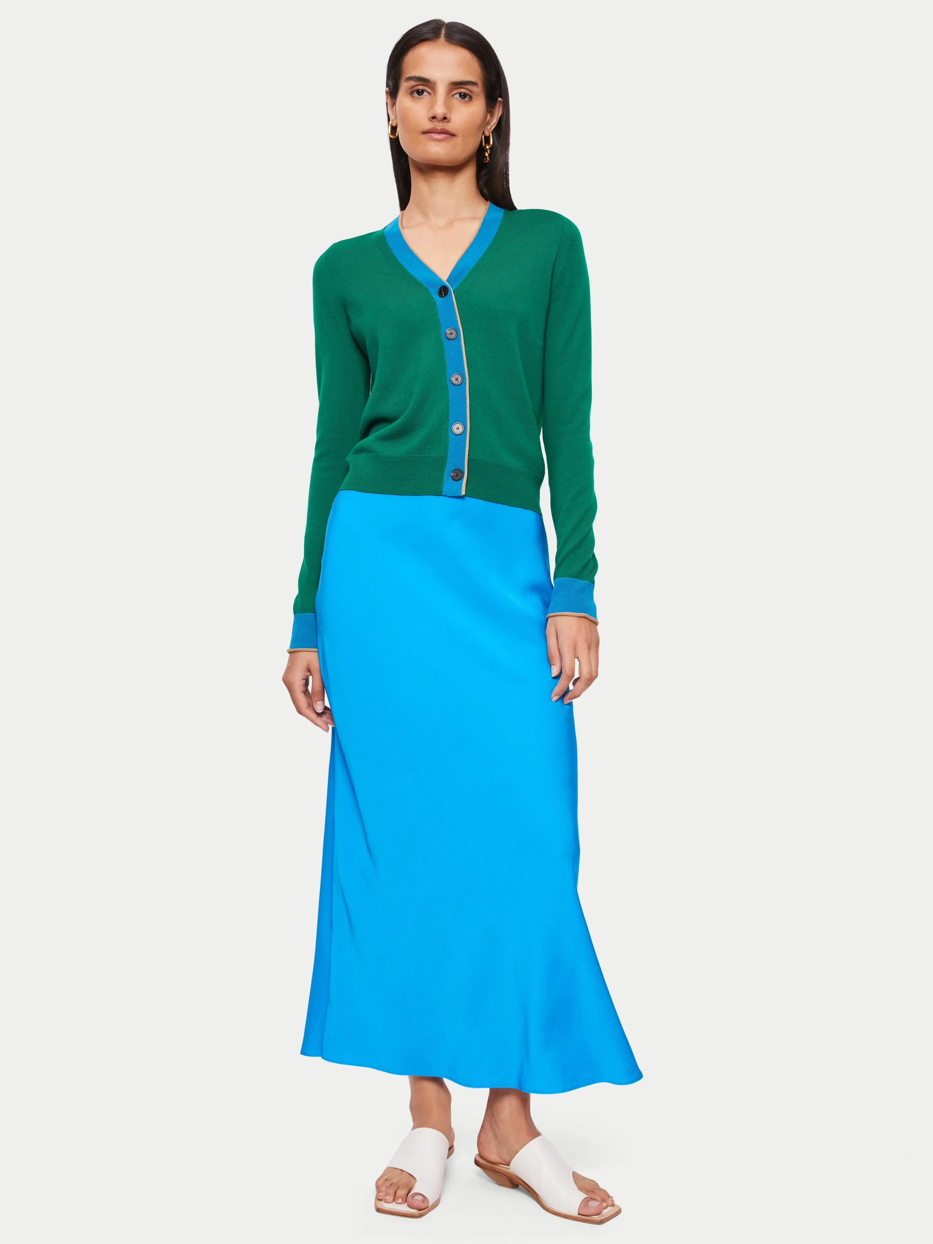 Merino V Neck Cardigan | Green sold by Jigsaw product image thumbnail 2