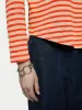 Cotton Slub Striped Long Sleeve Tee | Red sold by Jigsaw