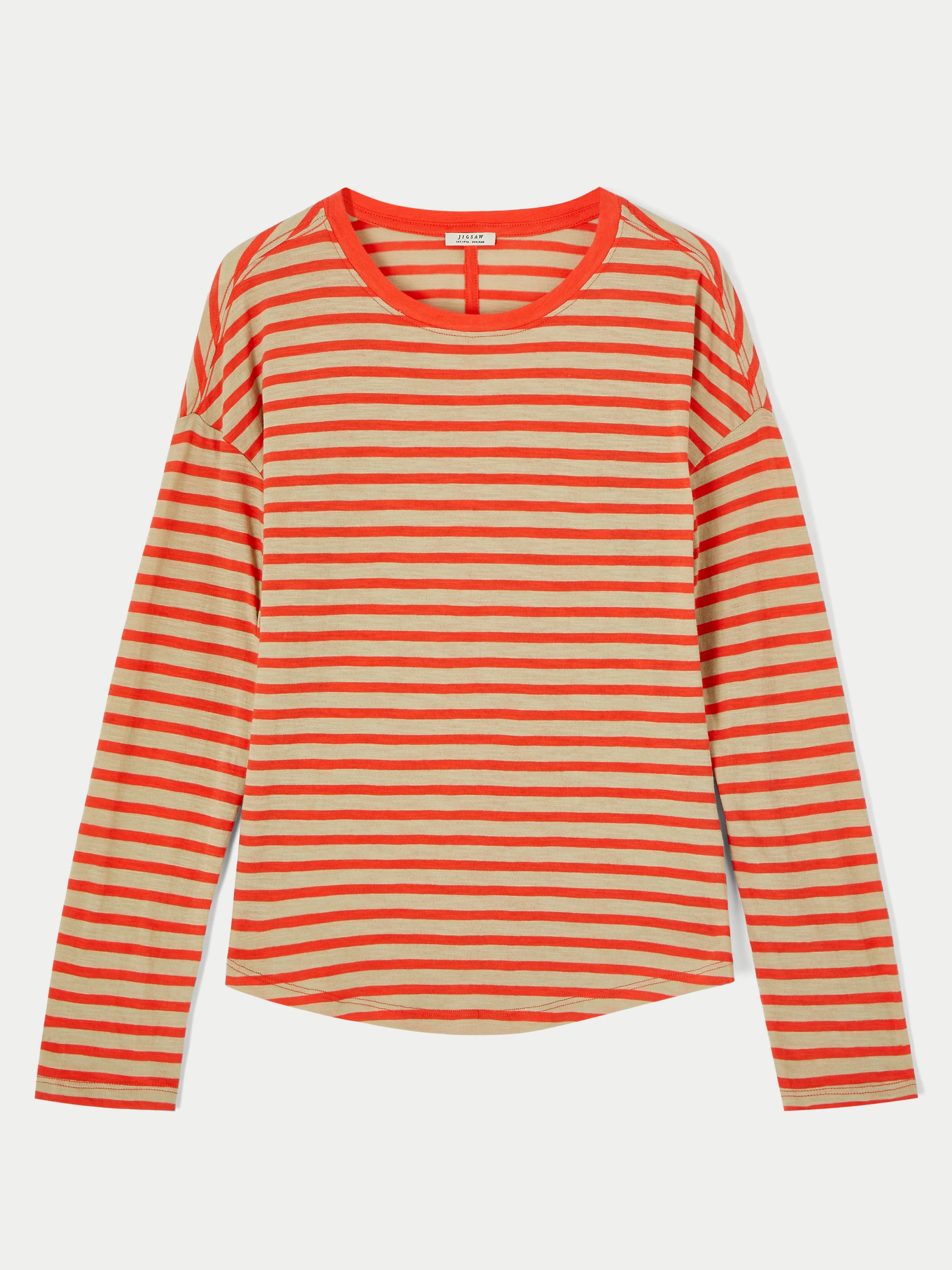 Cotton Slub Striped Long Sleeve Tee | Red sold by Jigsaw product image thumbnail 5