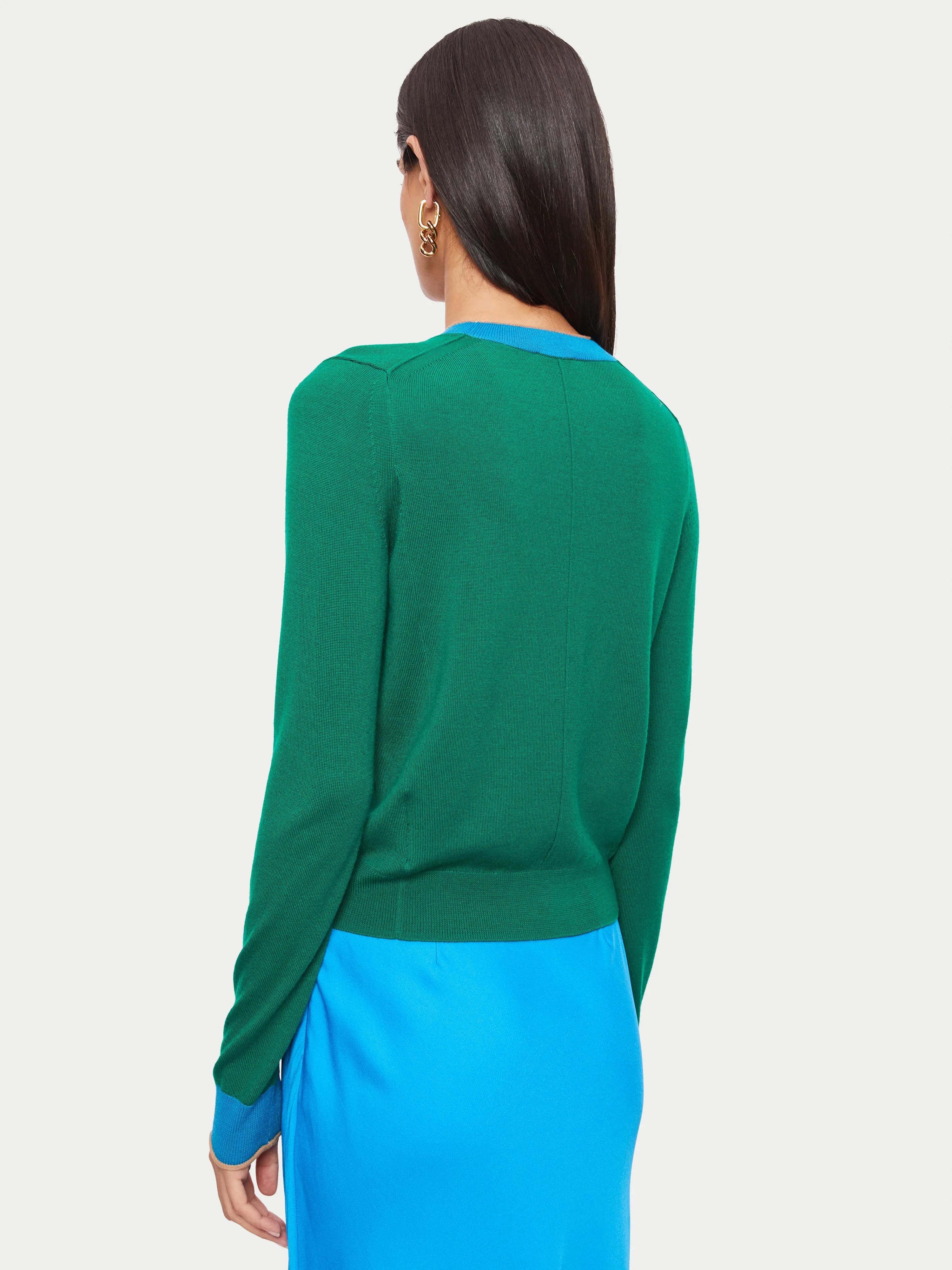 Merino V Neck Cardigan | Green sold by Jigsaw product image thumbnail 5