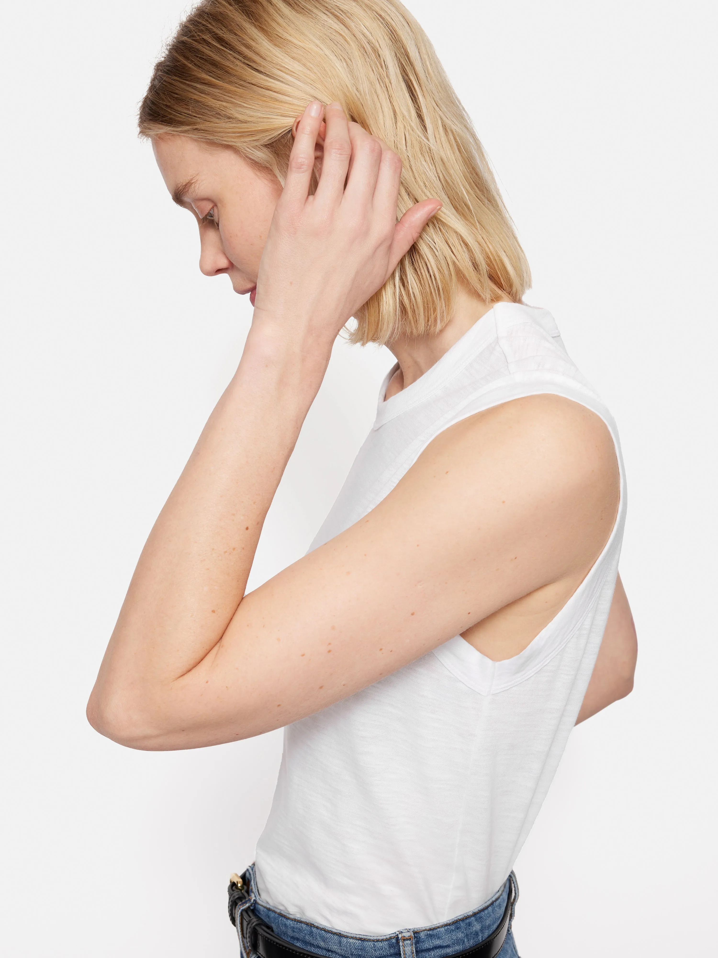Cotton Slub Tank Top | White sold by Jigsaw product image thumbnail 2