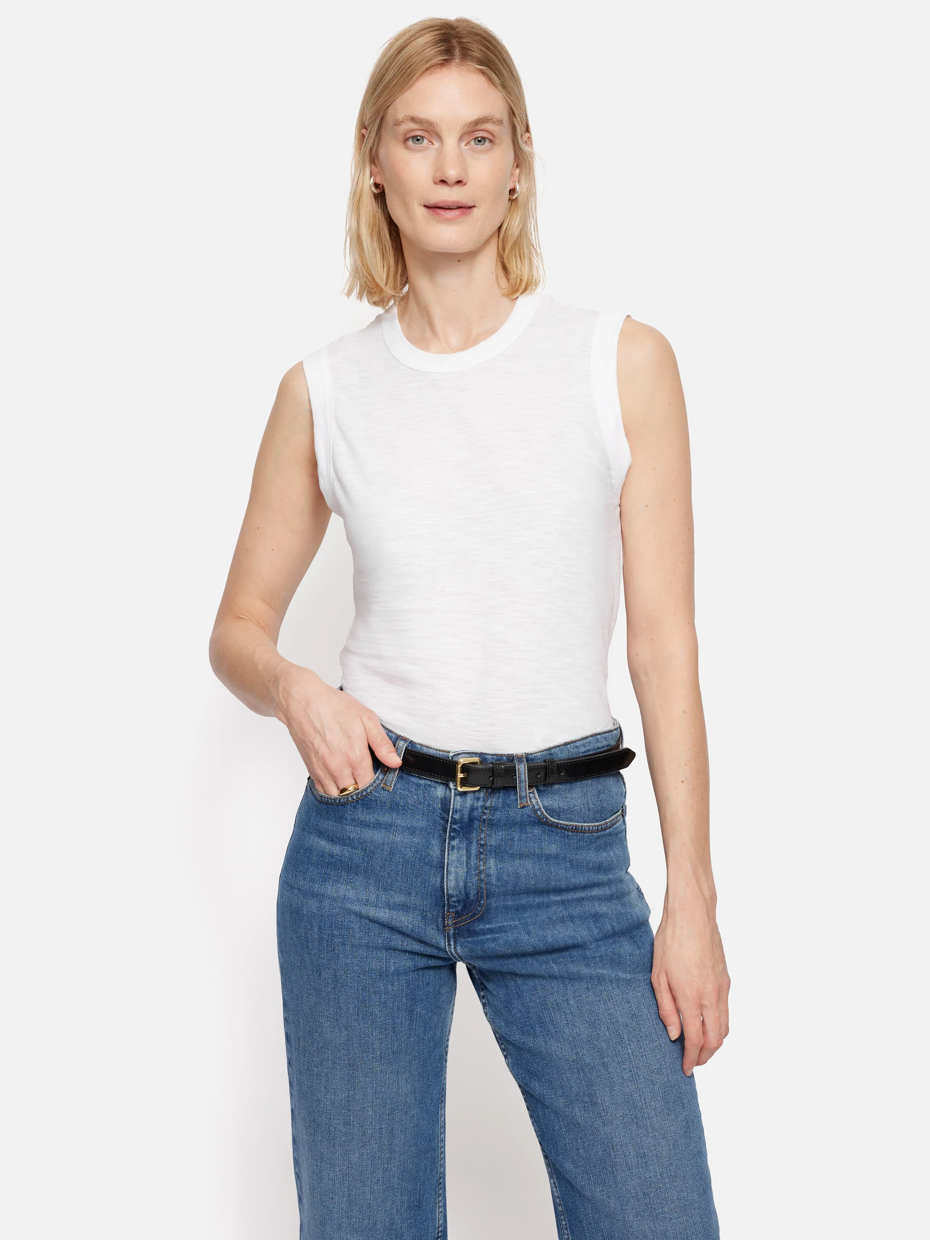 Cotton Slub Tank Top | White sold by Jigsaw