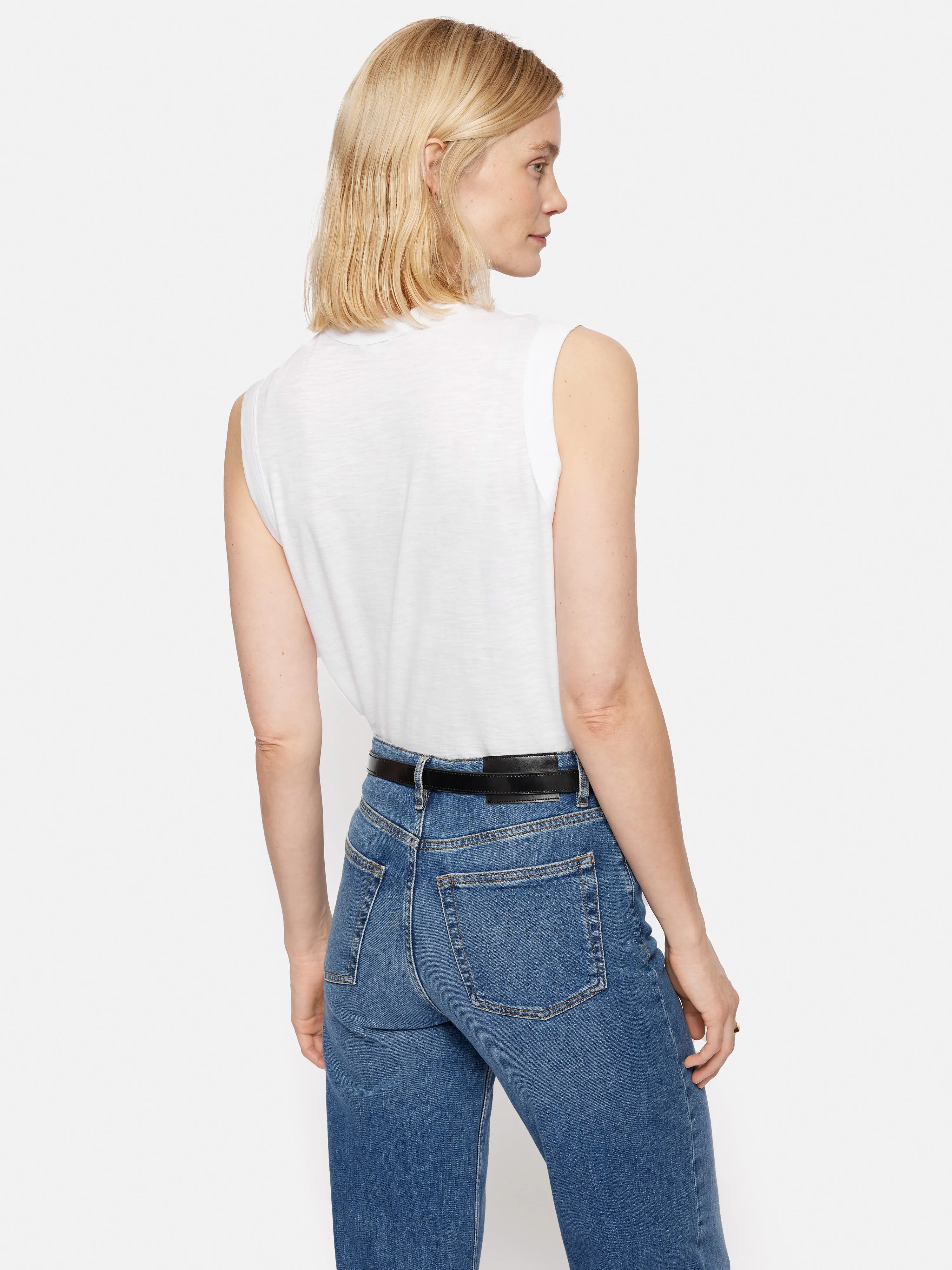 Cotton Slub Tank Top | White sold by Jigsaw product image thumbnail 3