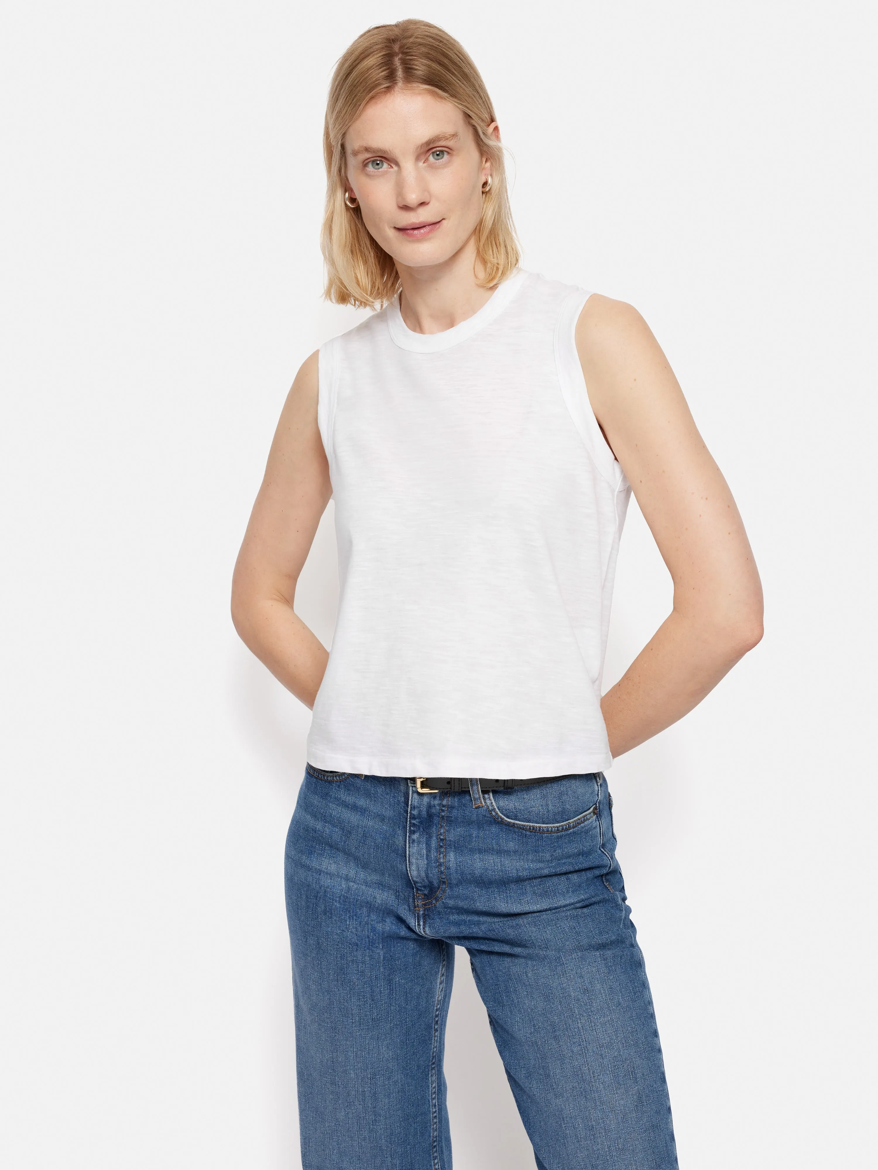 Cotton Slub Tank Top | White sold by Jigsaw product image thumbnail 4