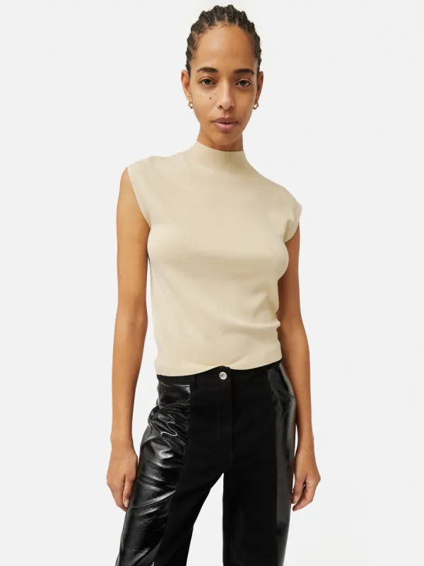 Silk Cotton Cap Sleeve Top | Cream sold by Jigsaw