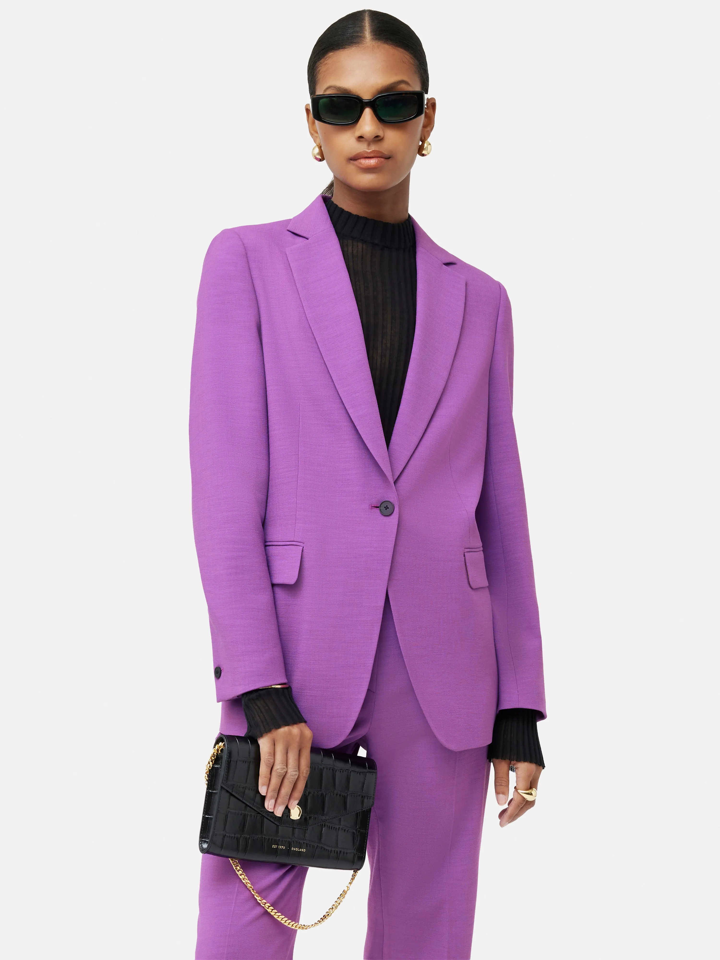 Crosshatch Knox Blazer | Purple sold by Jigsaw