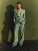 Irish Linen Twill Palazzo Trouser | Green sold by Jigsaw