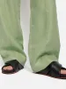 Irish Linen Twill Palazzo Trouser | Green sold by Jigsaw