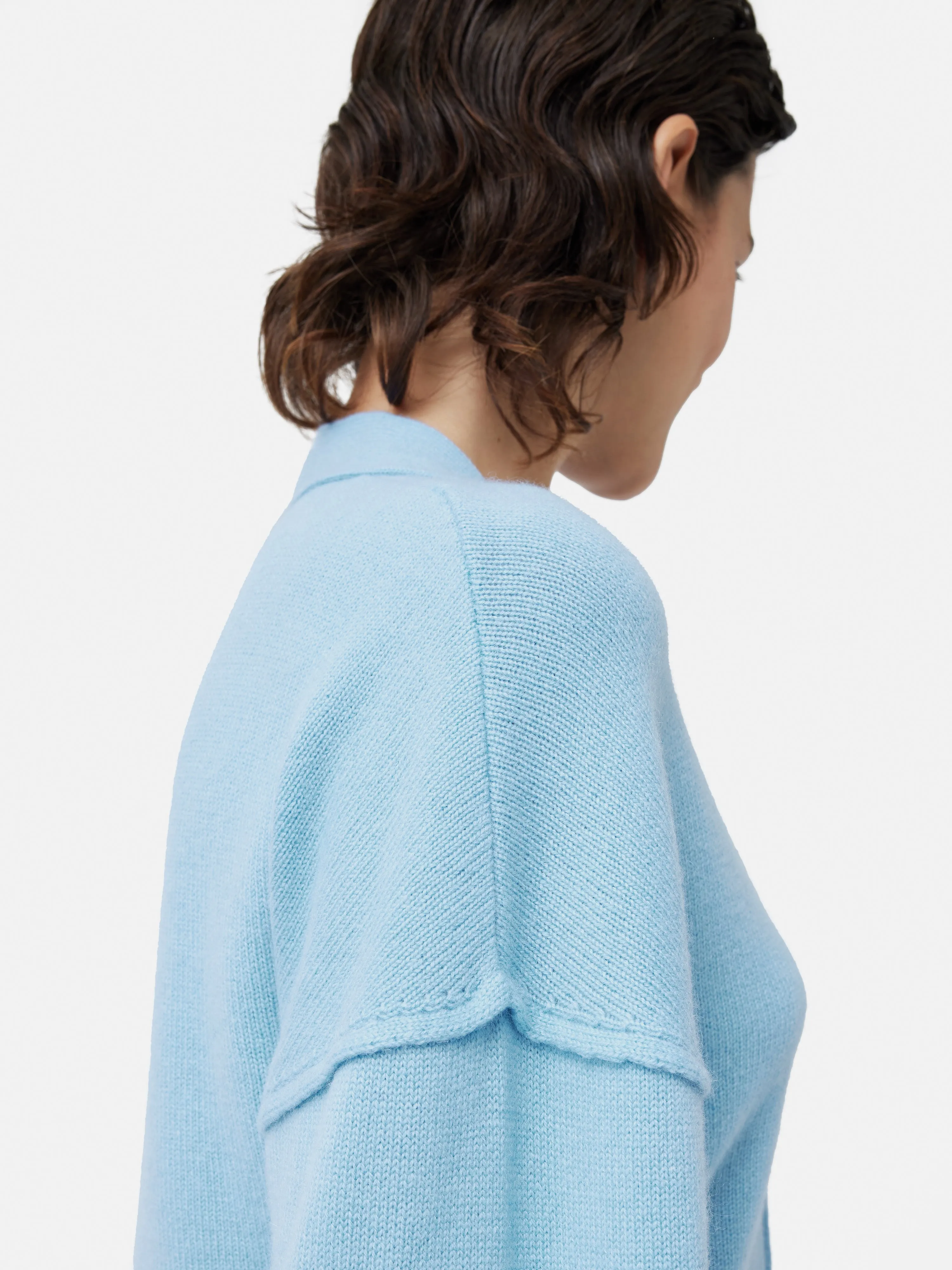 Metallic Button Cardigan | Blue sold by Jigsaw product image thumbnail 2