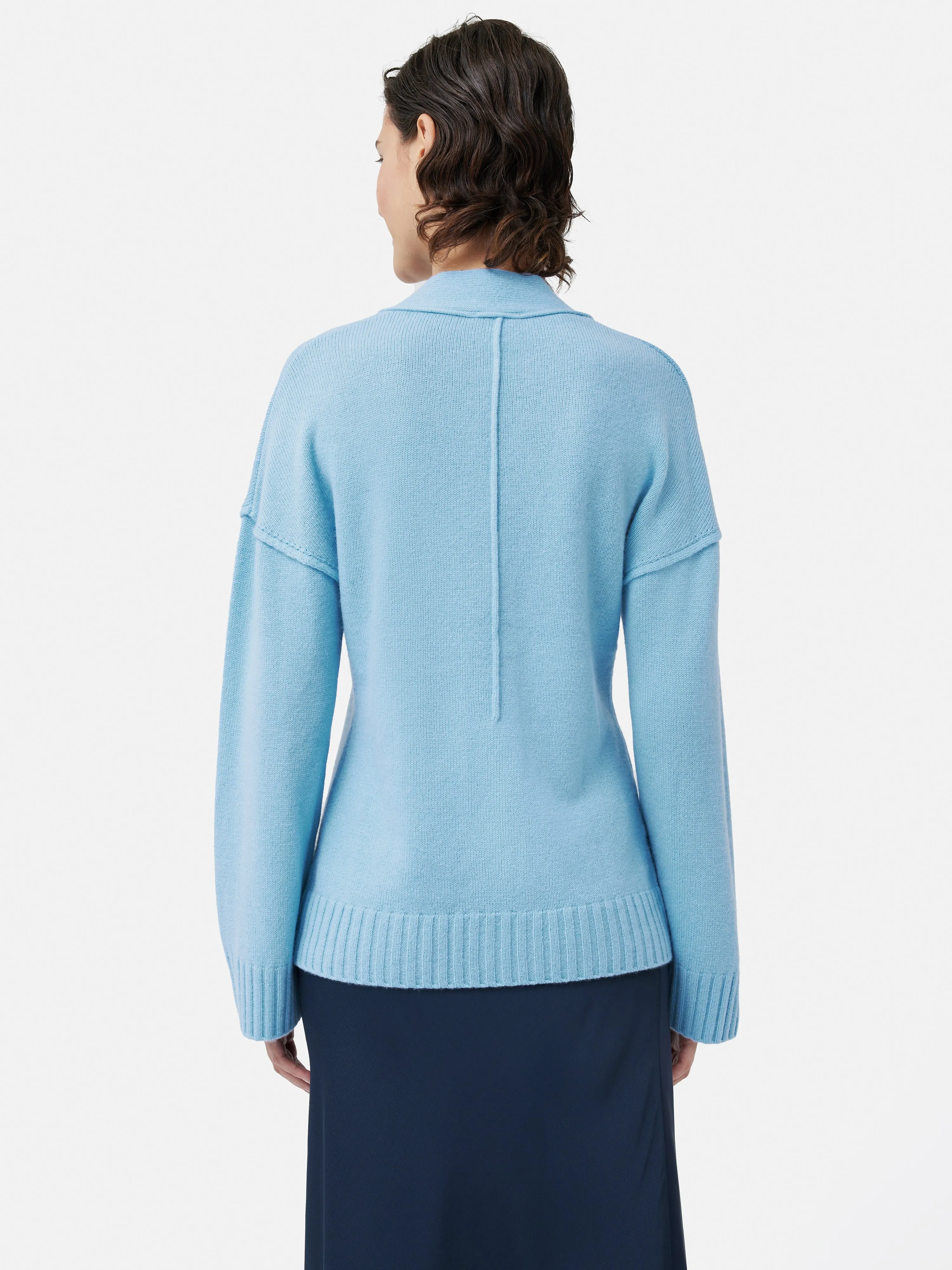 Metallic Button Cardigan | Blue sold by Jigsaw product image thumbnail 5