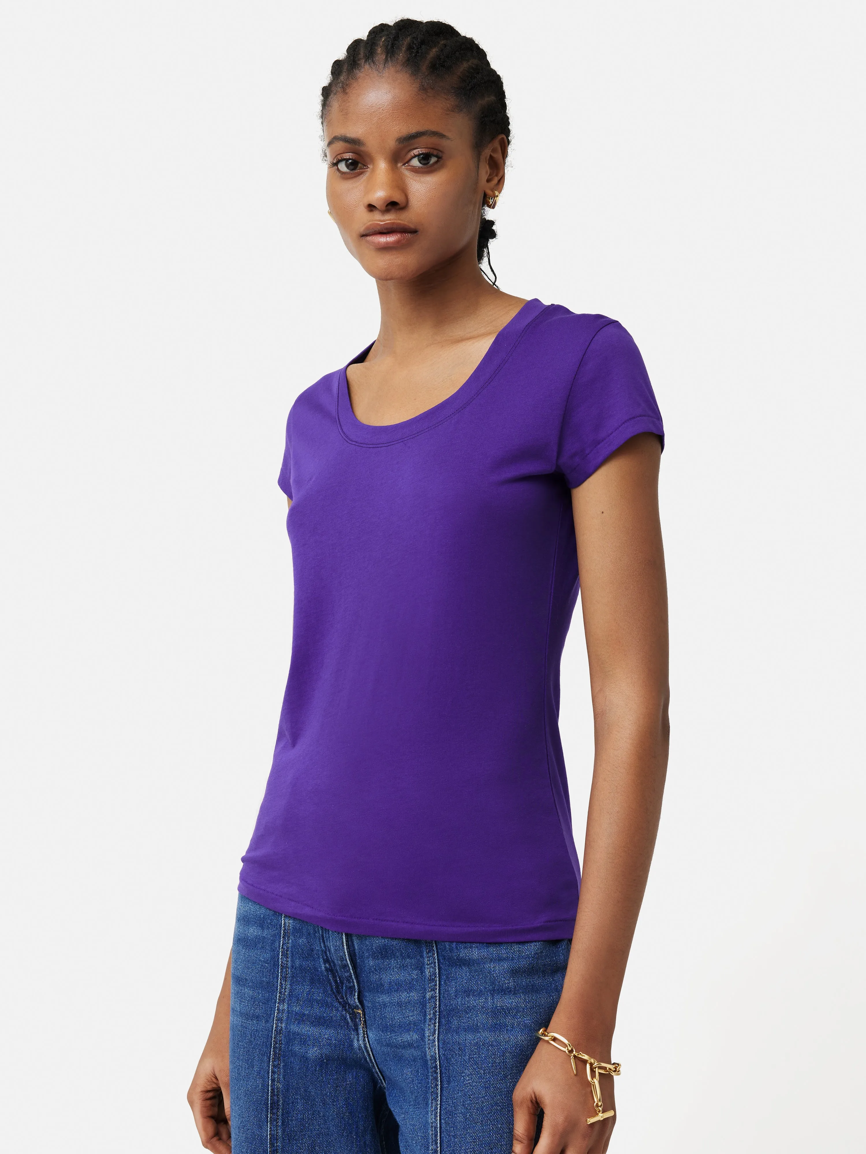 Supima Cotton Scoop Neck Tee | Purple sold by Jigsaw product image thumbnail 4