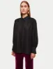 Stitch Detail Silk Shirt | Black sold by Jigsaw