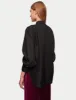 Stitch Detail Silk Shirt | Black sold by Jigsaw
