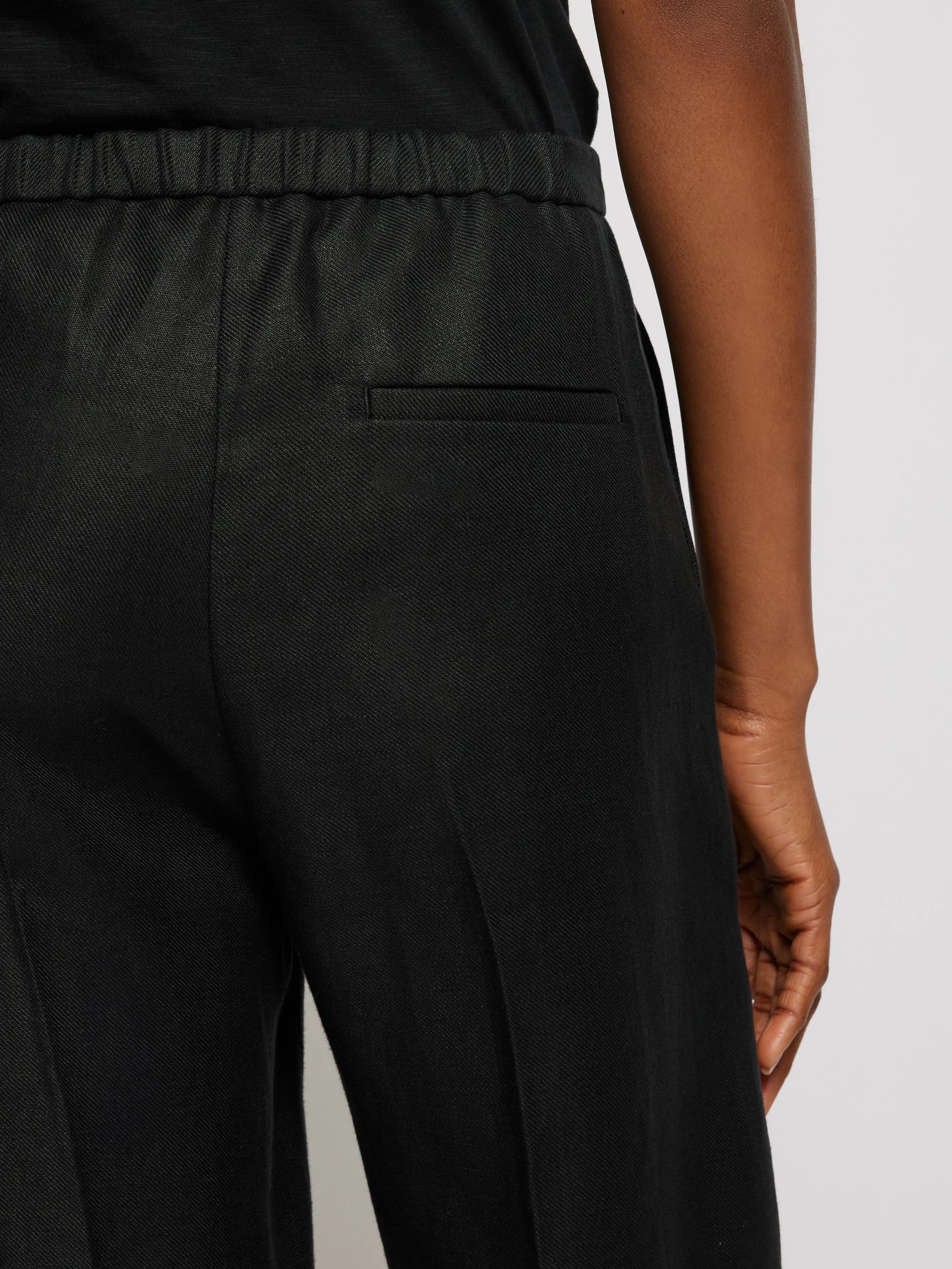 Irish Linen Twill Palazzo Trouser | Black sold by Jigsaw product image thumbnail 5