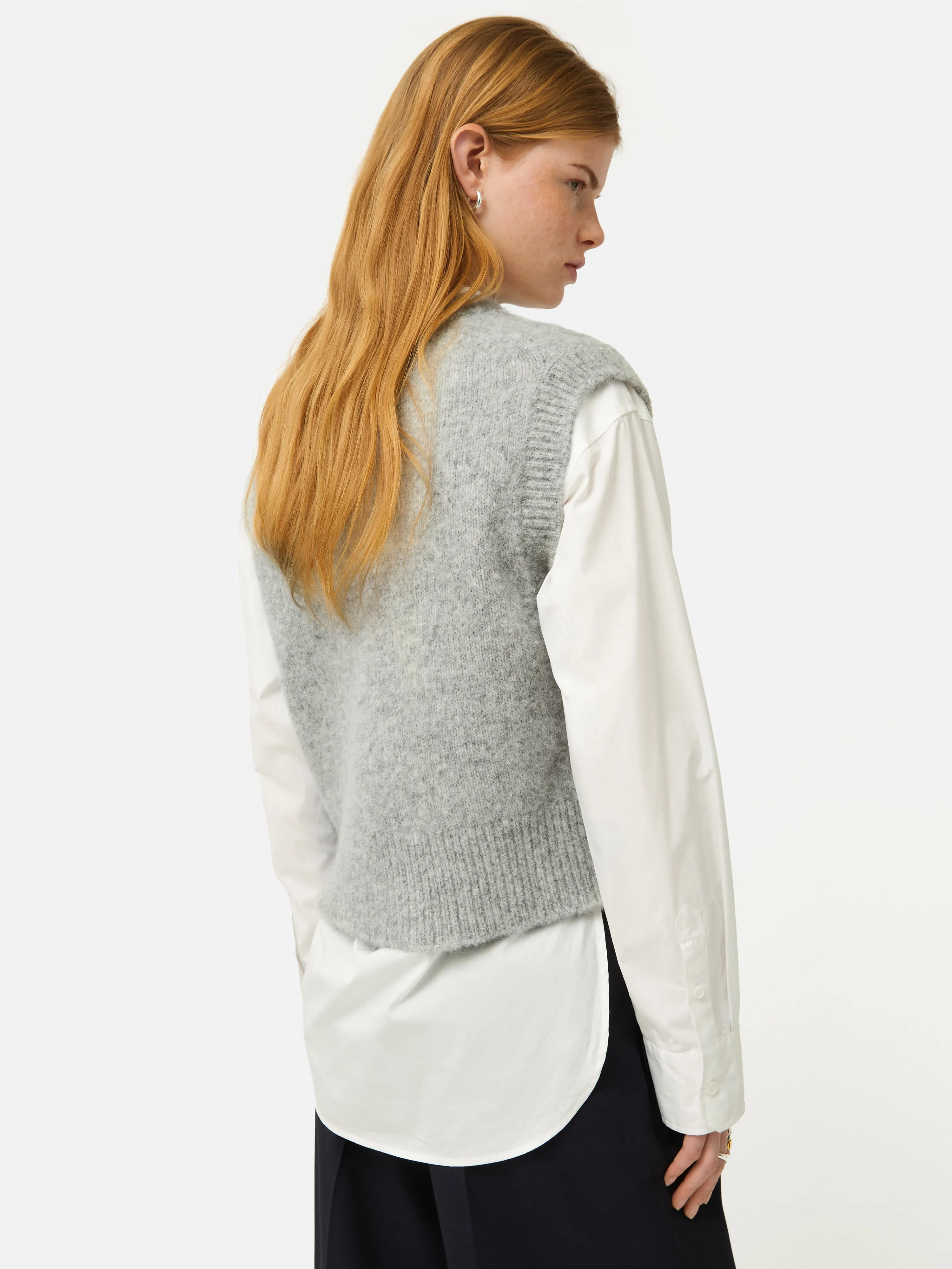 Alpaca Blend U Neck Tank | Grey sold by Jigsaw product image thumbnail 5