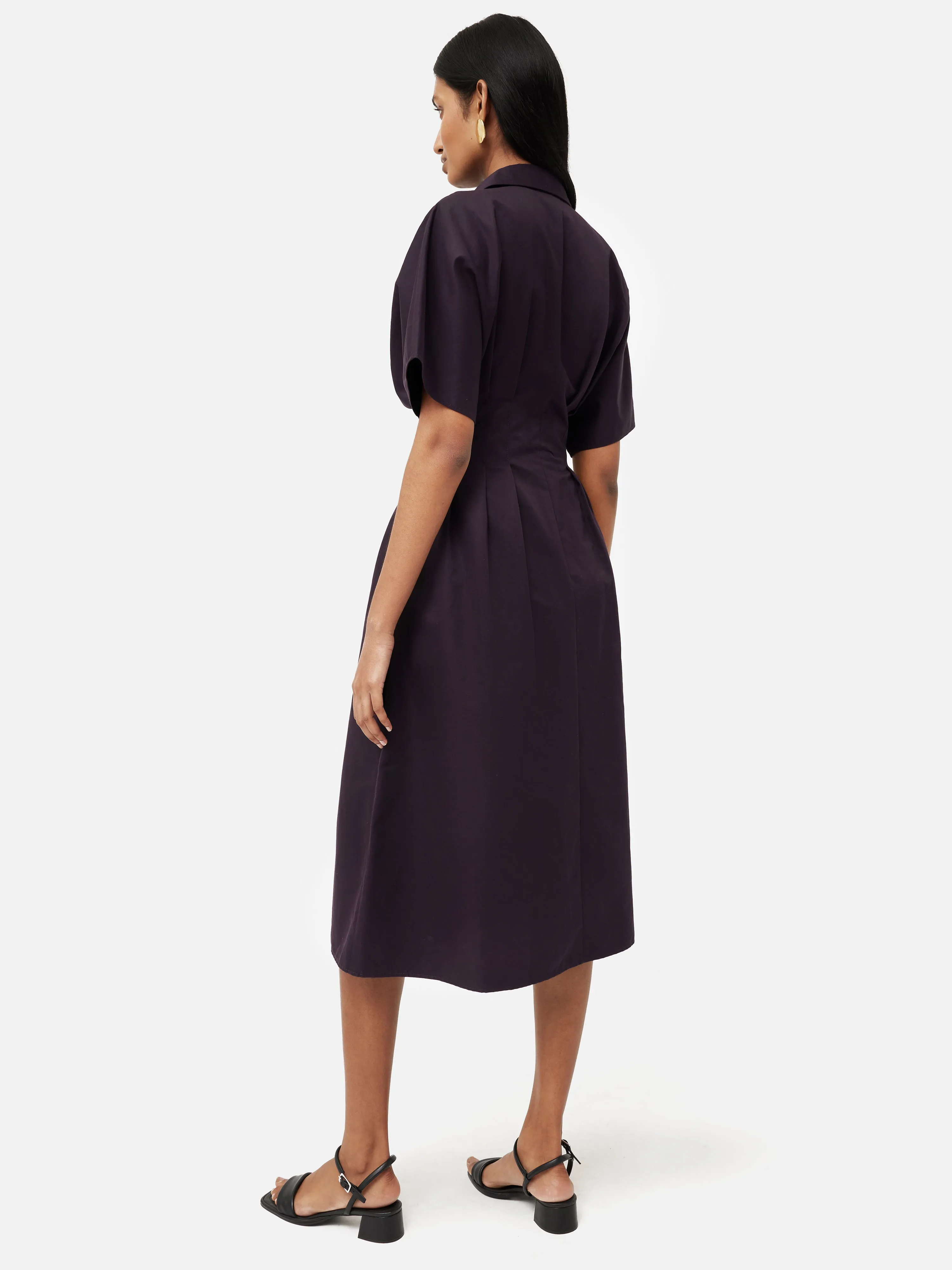 Cotton Stitched Pleat Dress | Deep Purple sold by Jigsaw product image thumbnail 5