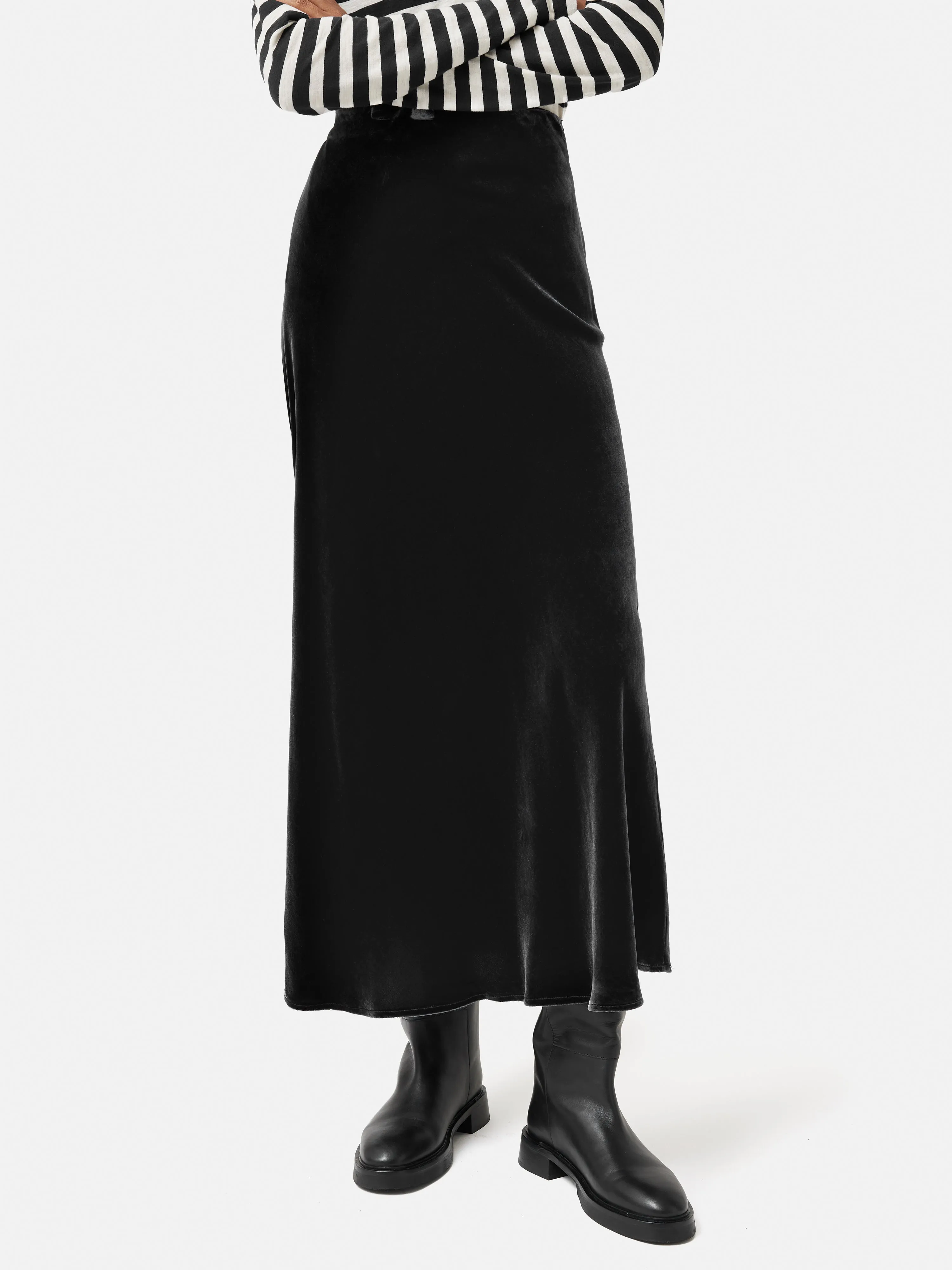 Velvet Maxi Skirt | Grey sold by Jigsaw