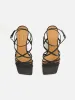 Sofia Heeled Sandal | Black sold by Jigsaw