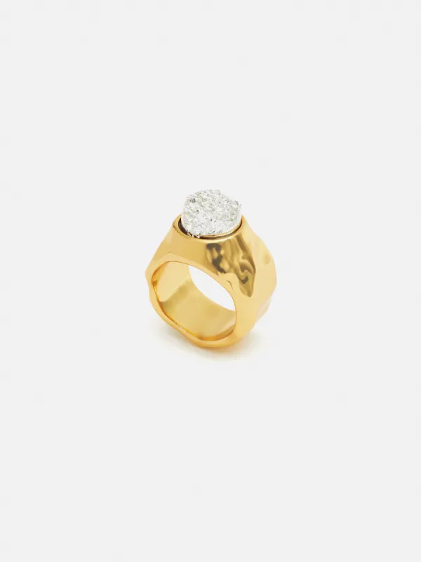 Collagerie Rock Crystal Ring | Gold sold by Jigsaw