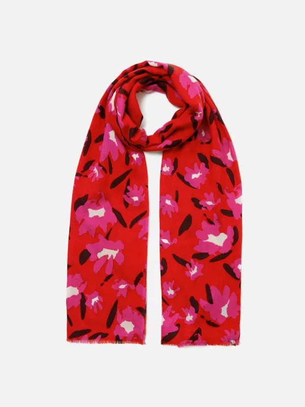 Wildcat Wool Silk Scarf | Pink made by Jigsaw