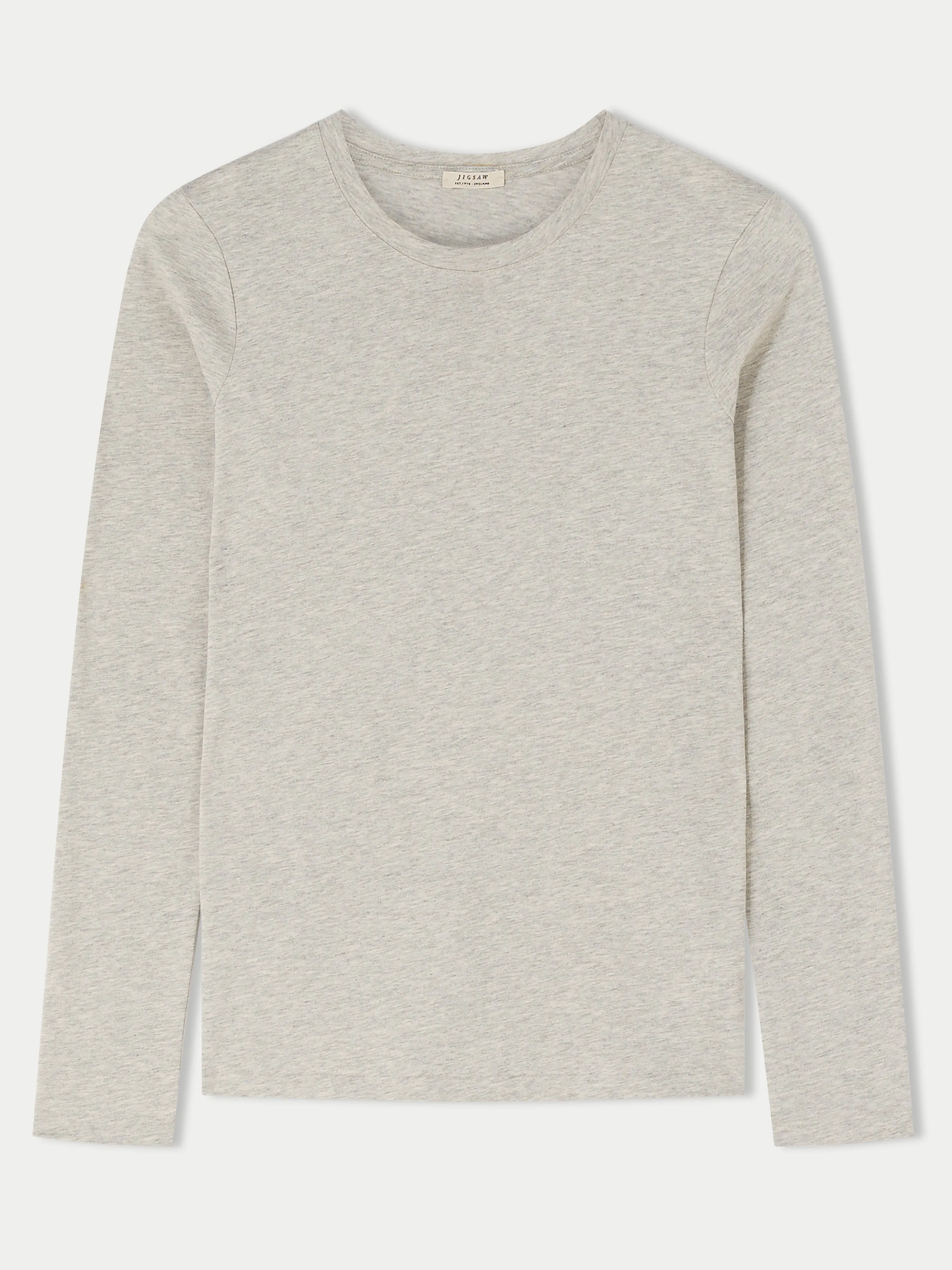 Supima Cotton Long Sleeve Tee | Pale Grey Mel sold by Jigsaw product image thumbnail 5