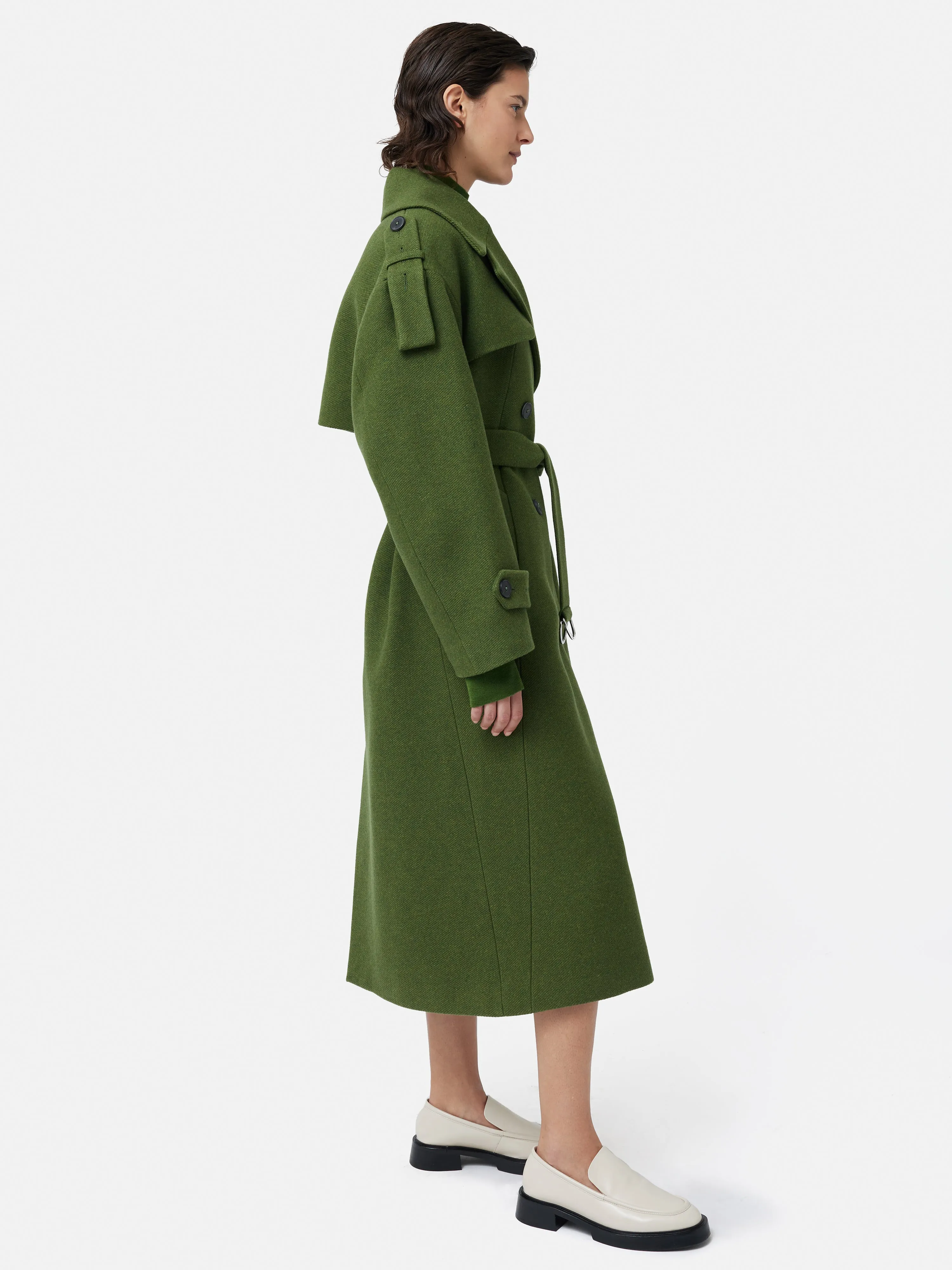 Nelson Italian Twill Trench Coat | Khaki sold by Jigsaw product image thumbnail 4