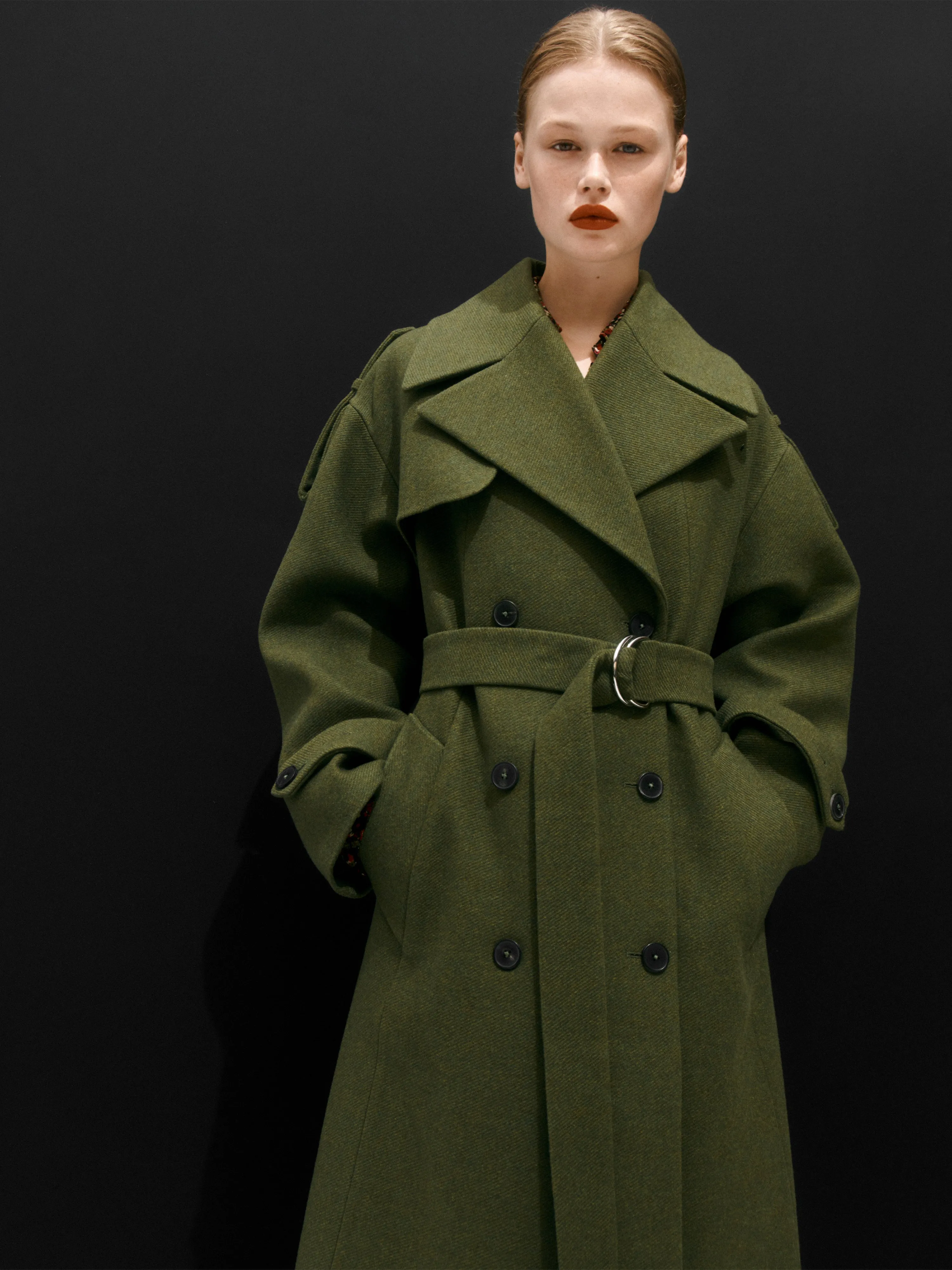 Nelson Italian Twill Trench Coat | Khaki sold by Jigsaw product image thumbnail 2