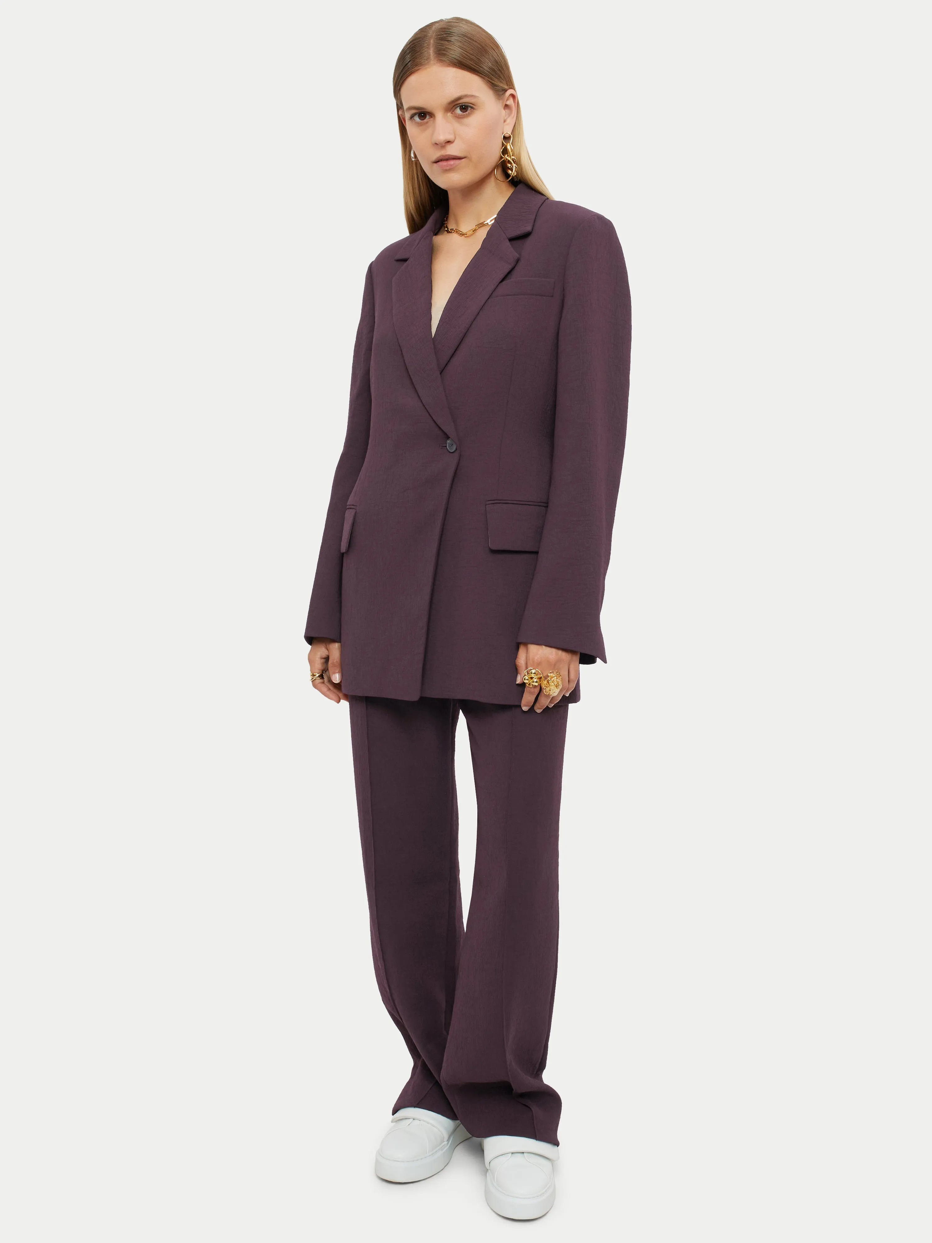 Hale Textured Trouser | Oxblood sold by Jigsaw product image thumbnail 2