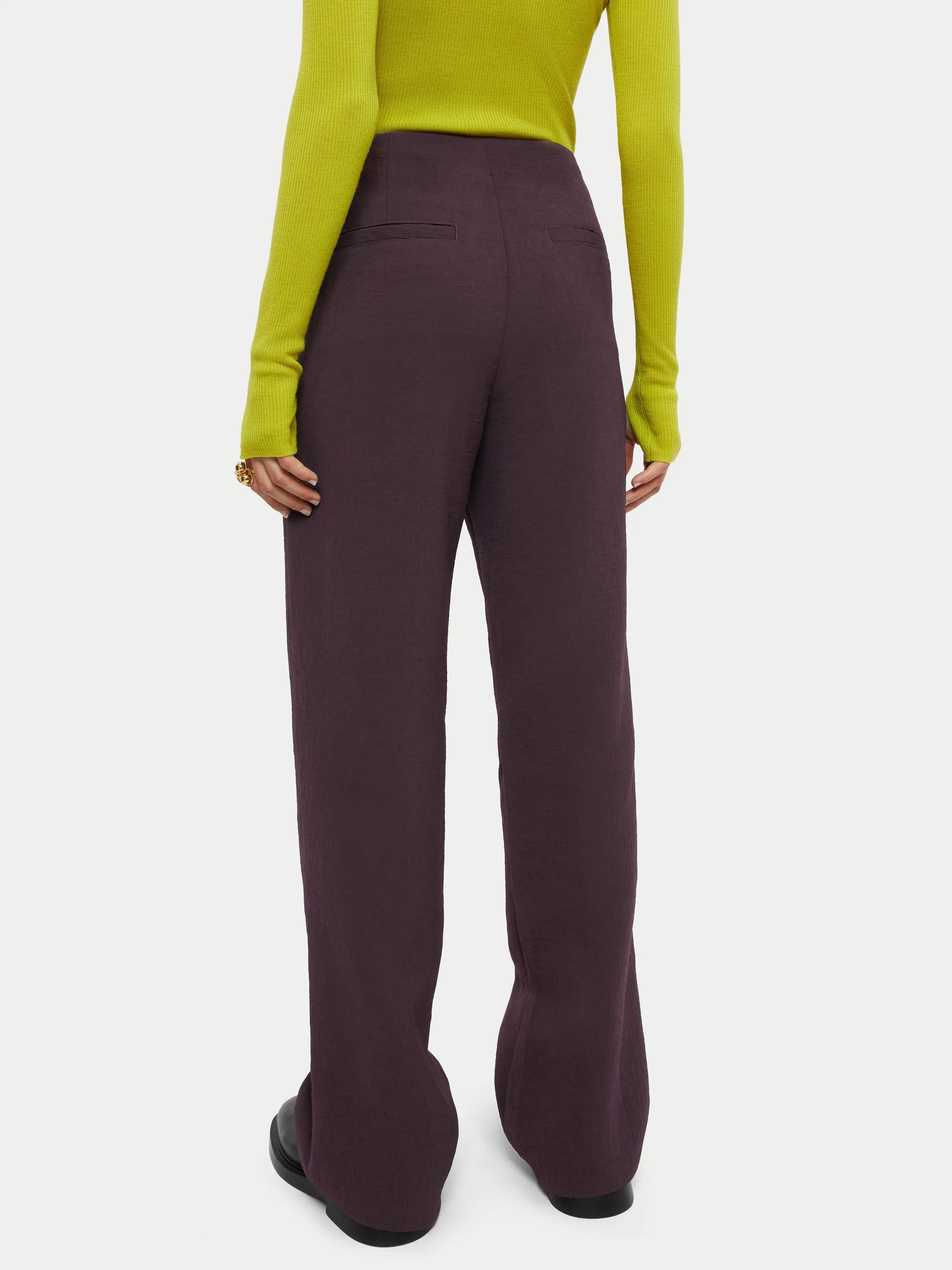 Hale Textured Trouser | Oxblood sold by Jigsaw product image thumbnail 5