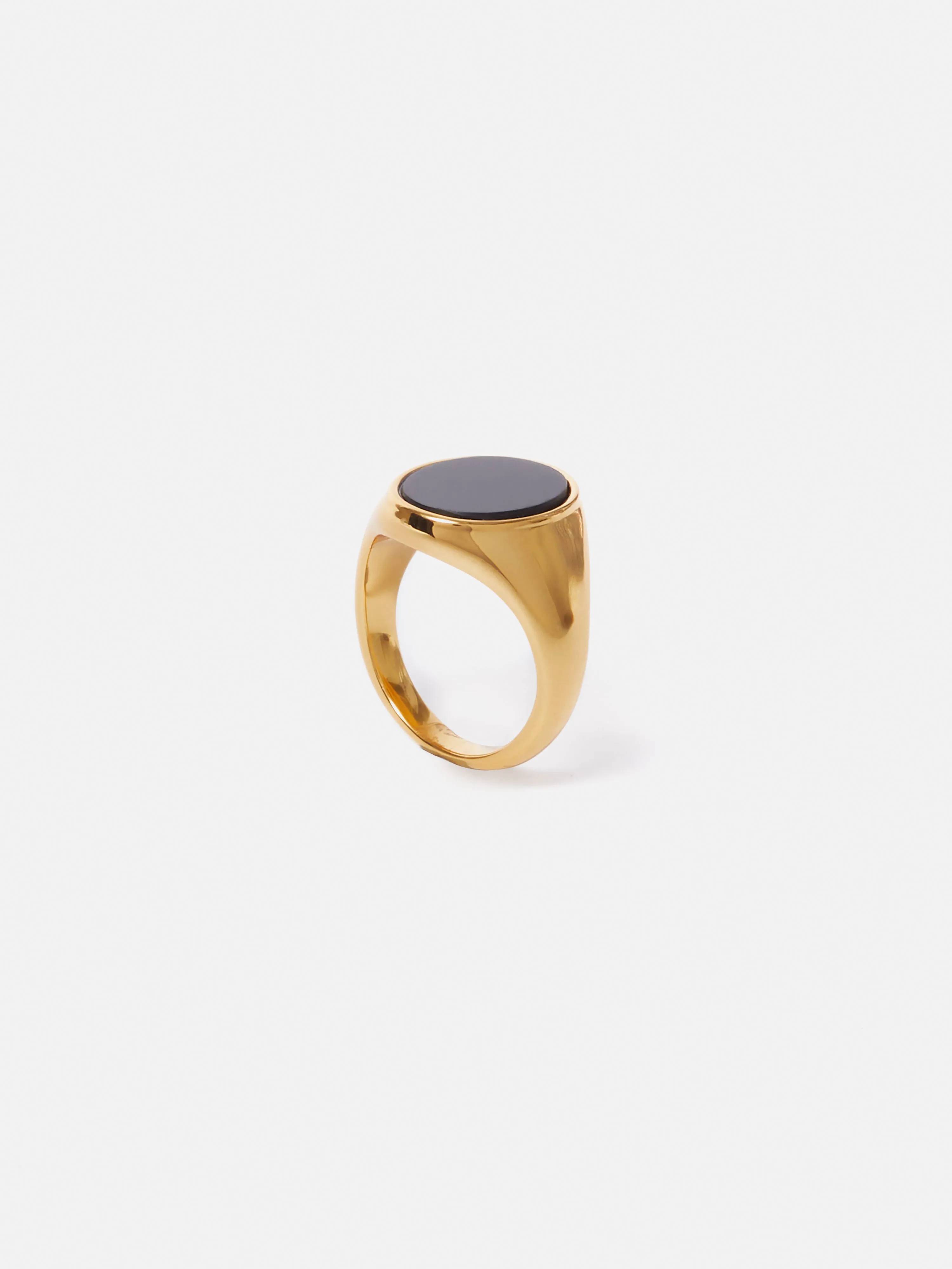 Onyx Oval Signet Ring | Black sold by Jigsaw