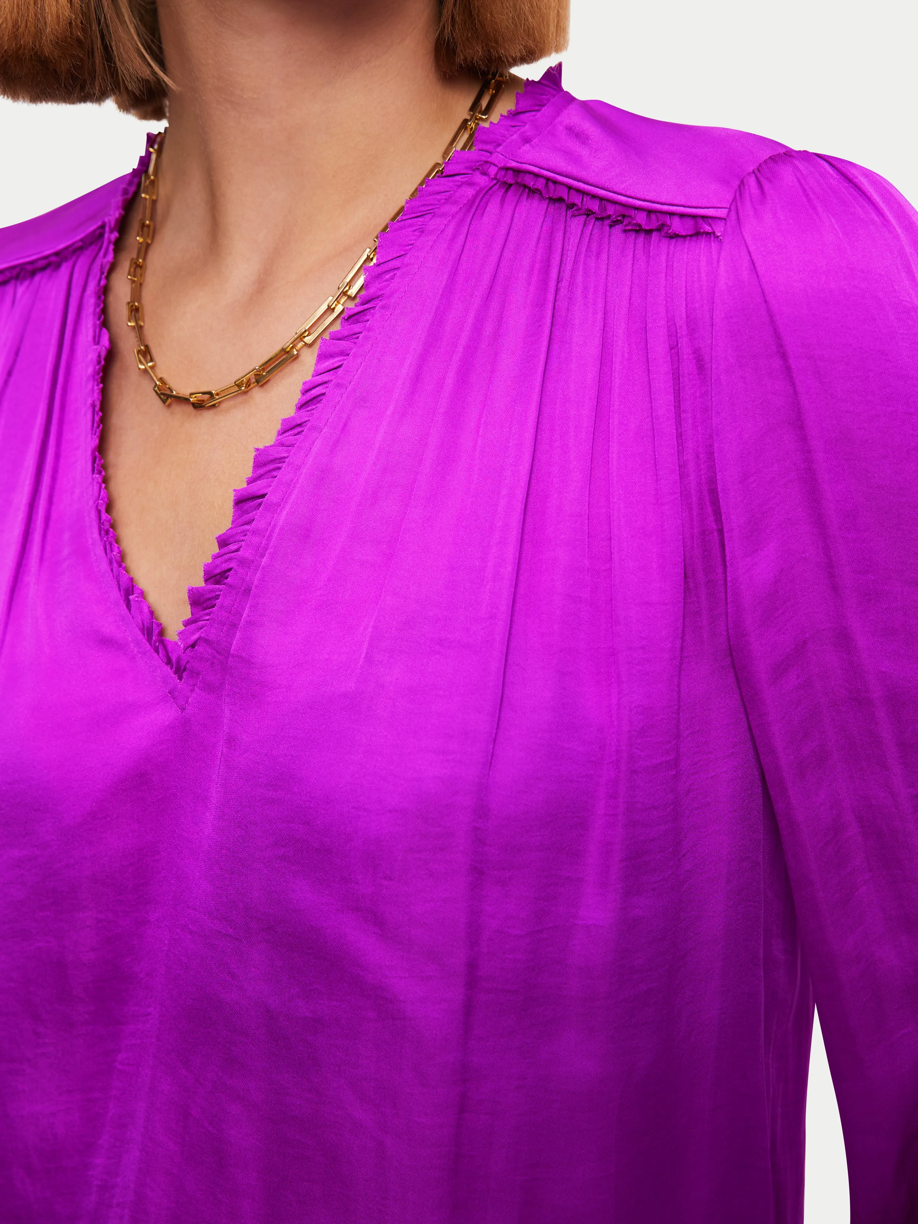 Recycled Satin V Neck Top | Purple sold by Jigsaw product image thumbnail 2