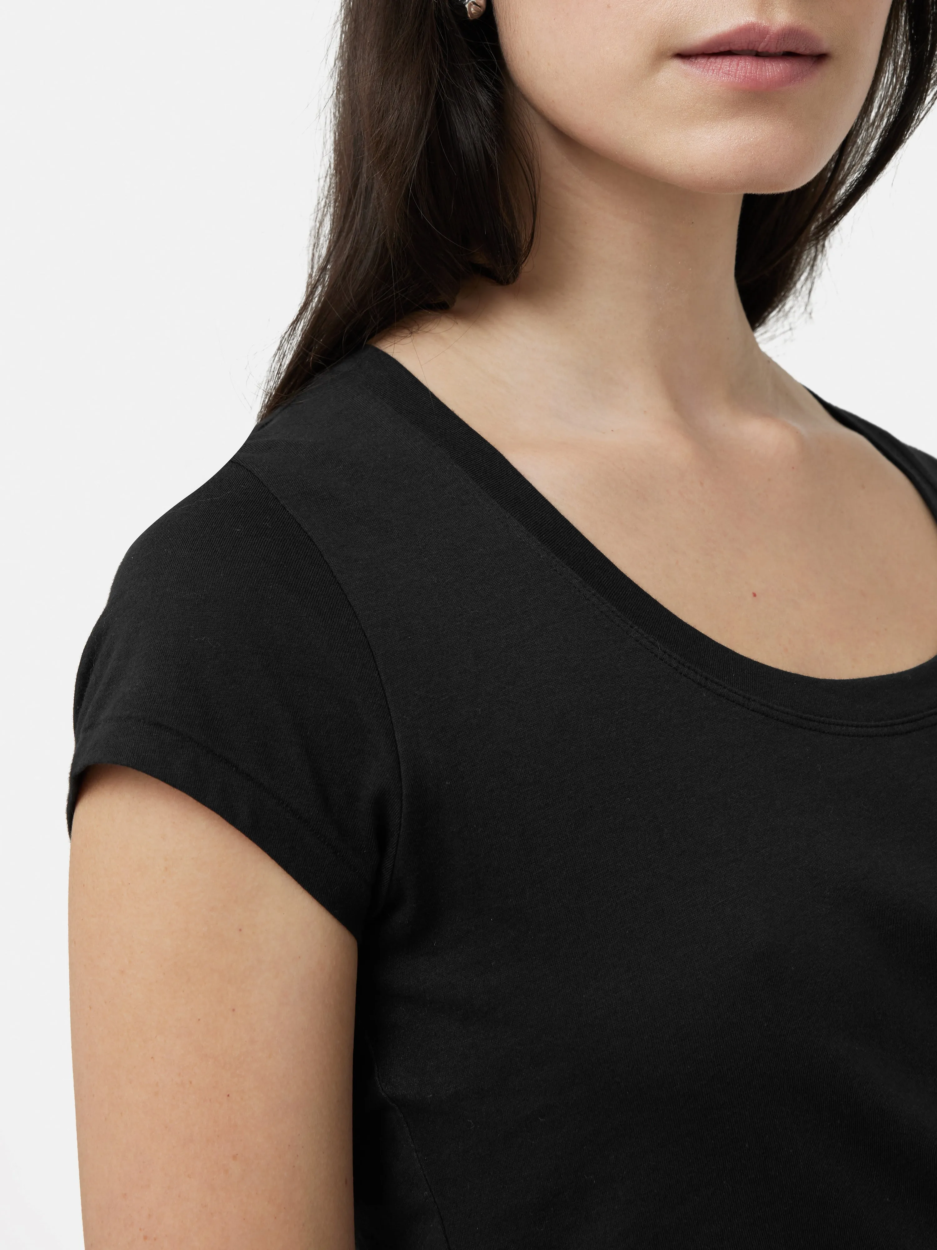 Supima Cotton Scoop Neck Tee | Black sold by Jigsaw product image thumbnail 4