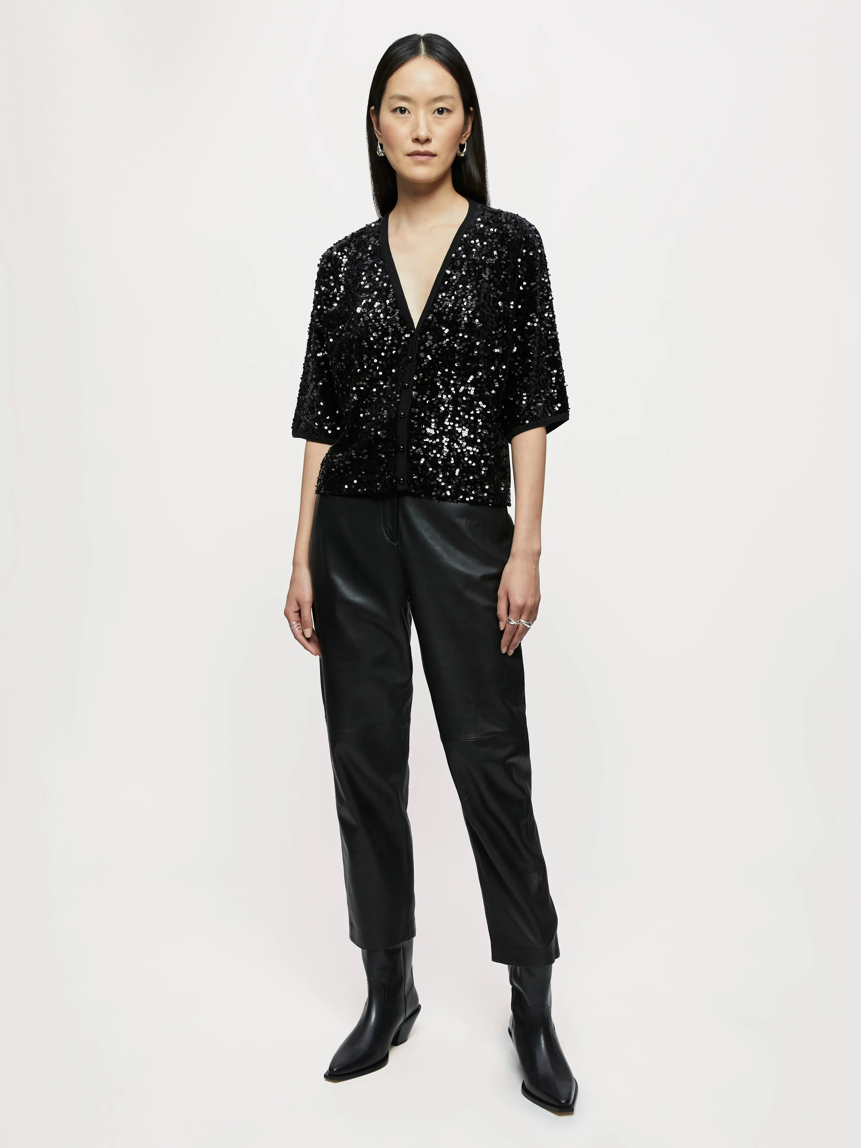 Sequin Velvet Cardigan | Black sold by Jigsaw product image thumbnail 3