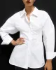 Cotton Smocked Waist Shirt | White sold by Jigsaw