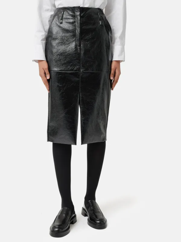Patent Pencil Skirt | Black sold by Jigsaw