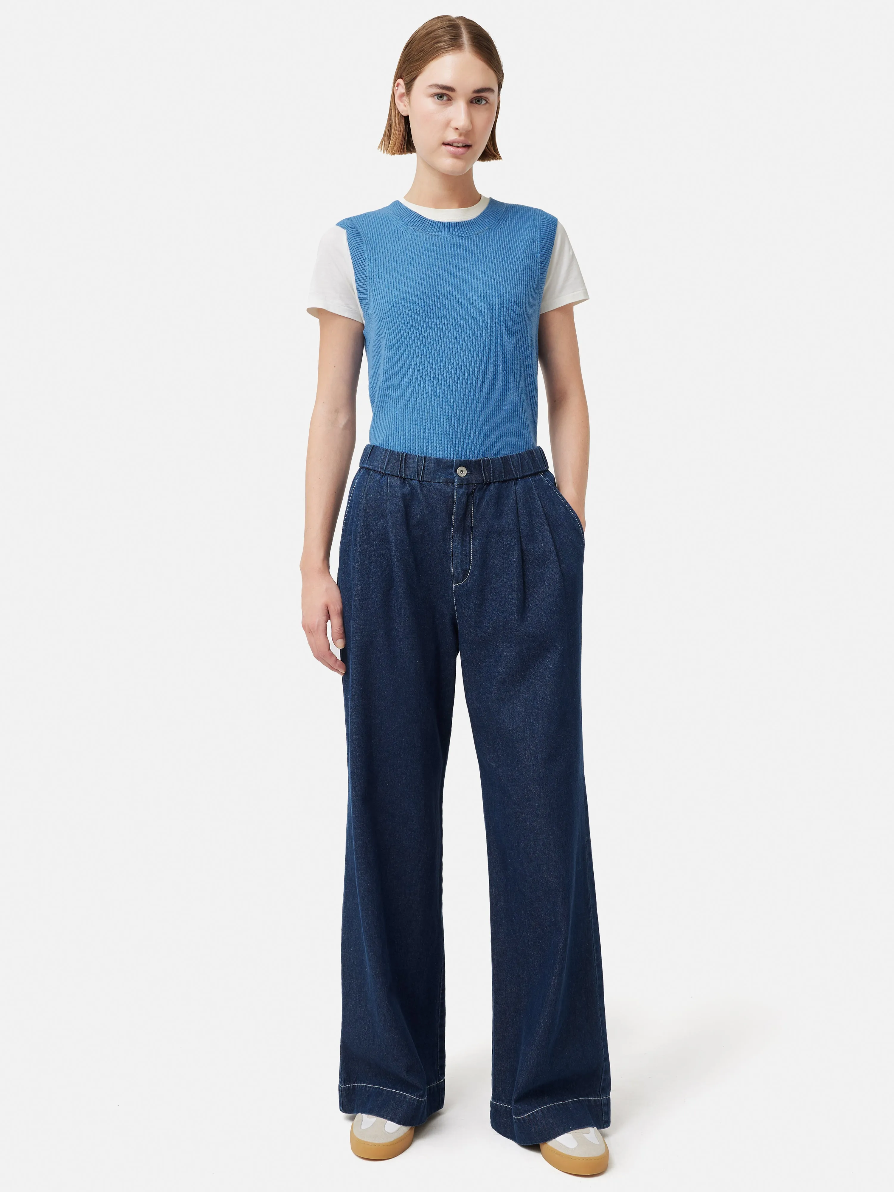 Denim Wide Leg Trouser | Blue sold by Jigsaw product image thumbnail 4