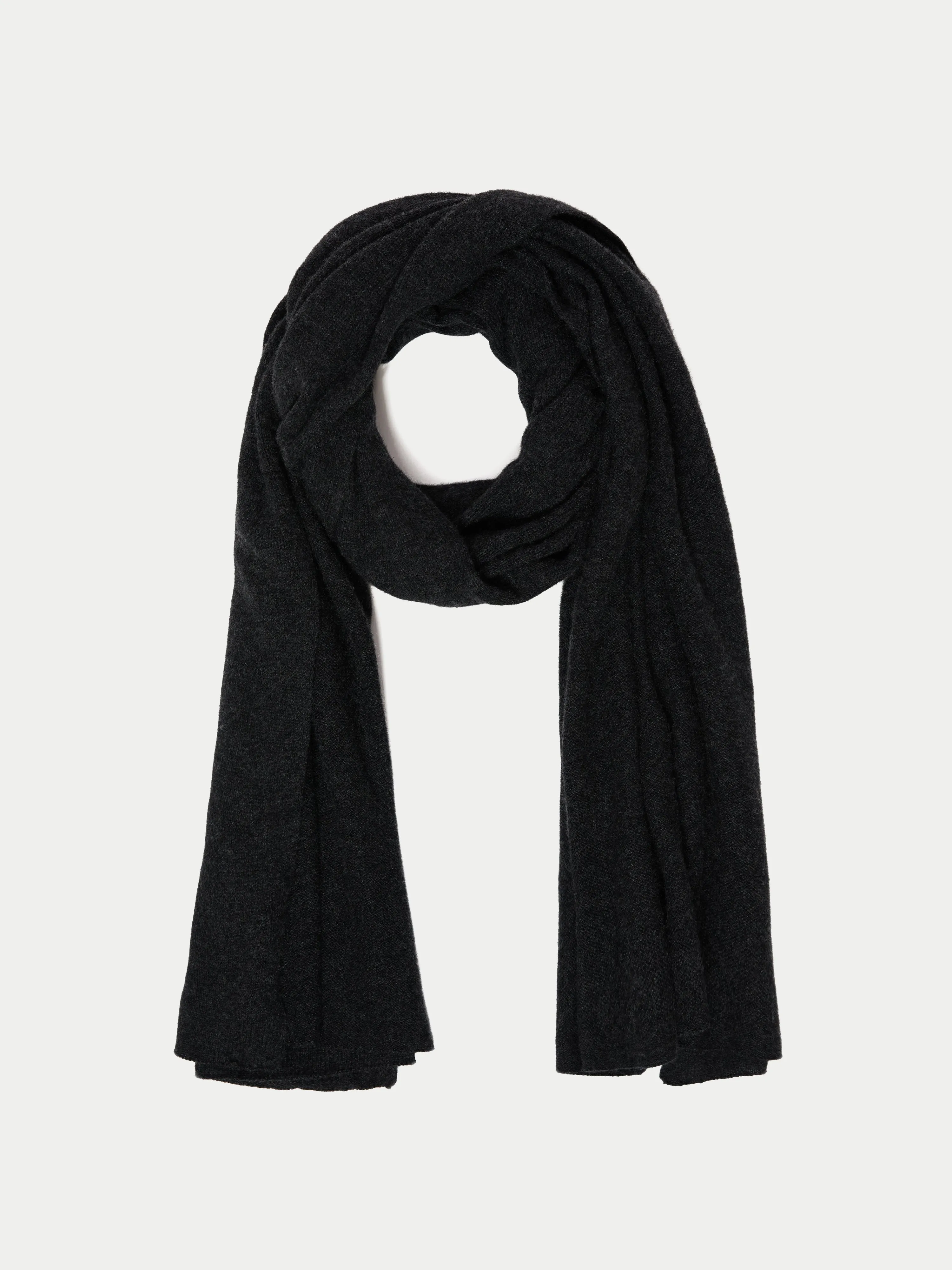 Sienna Wrap Scarf Cashmere | Charcoal sold by Jigsaw