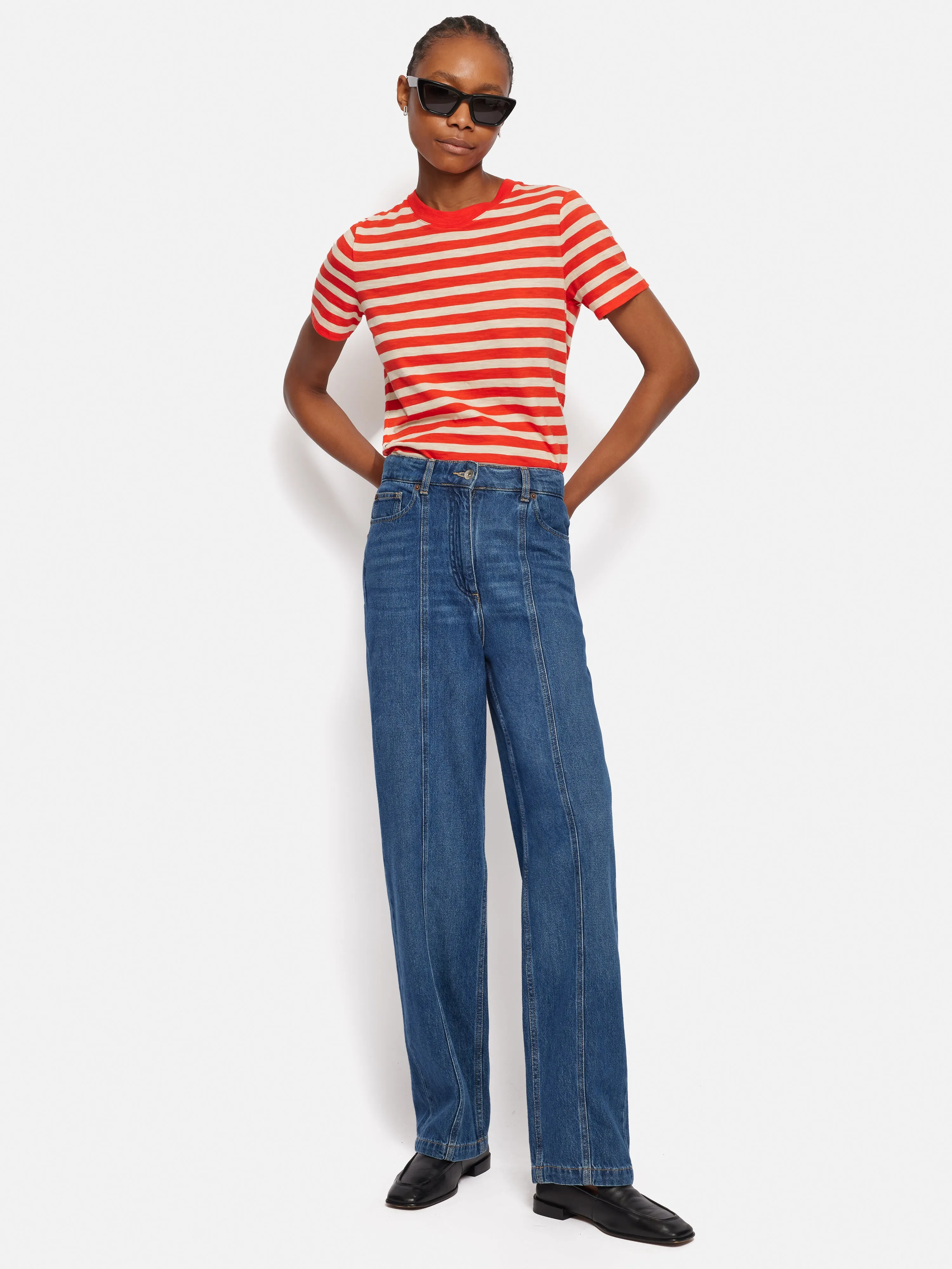 Cotton Slub Stripe Tee | Red sold by Jigsaw product image thumbnail 4