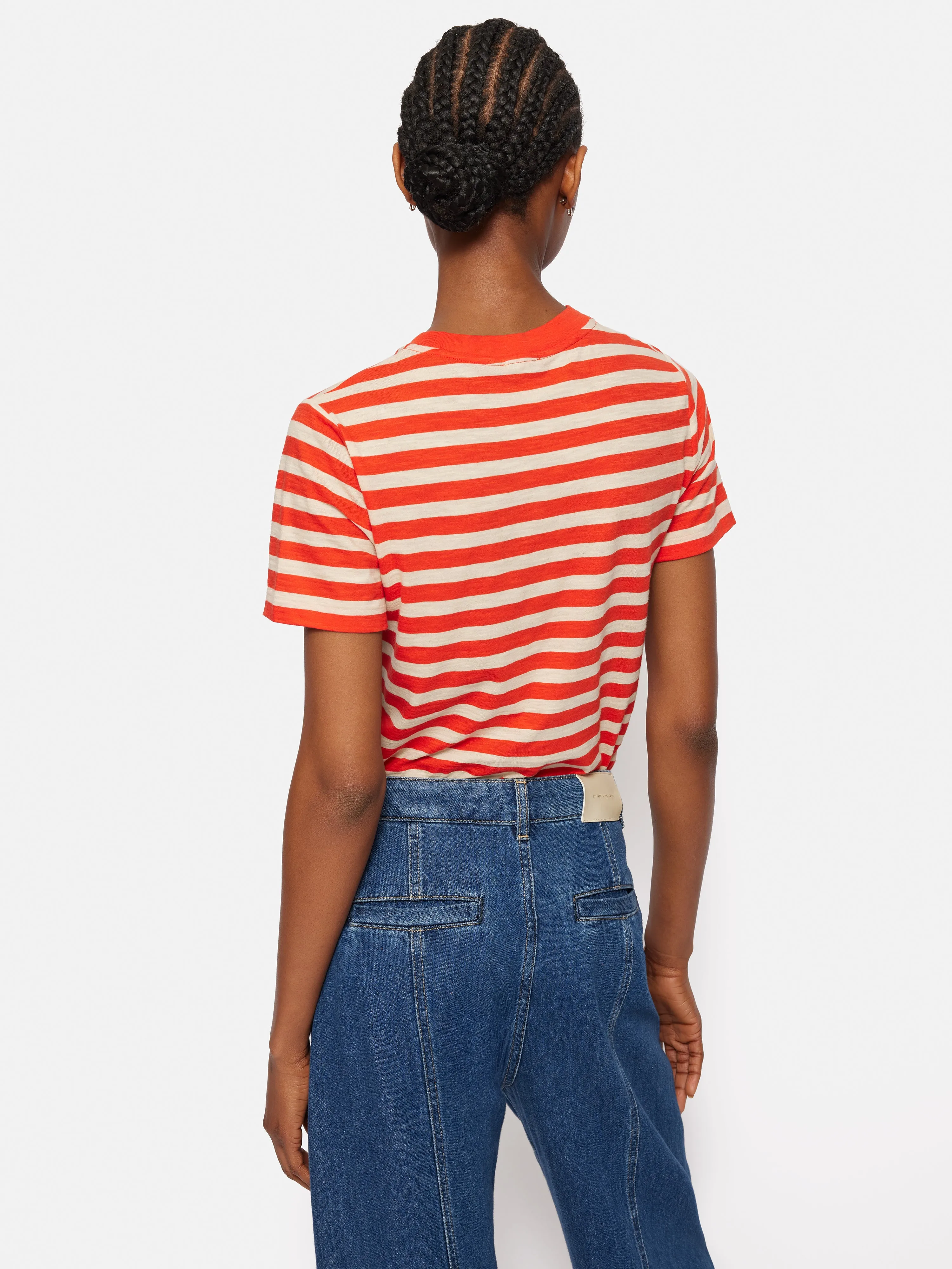 Cotton Slub Stripe Tee | Red sold by Jigsaw product image thumbnail 5
