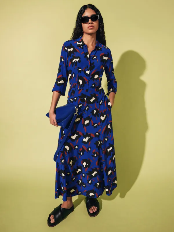 Wildcat Shirt Dress | Blue made by Jigsaw