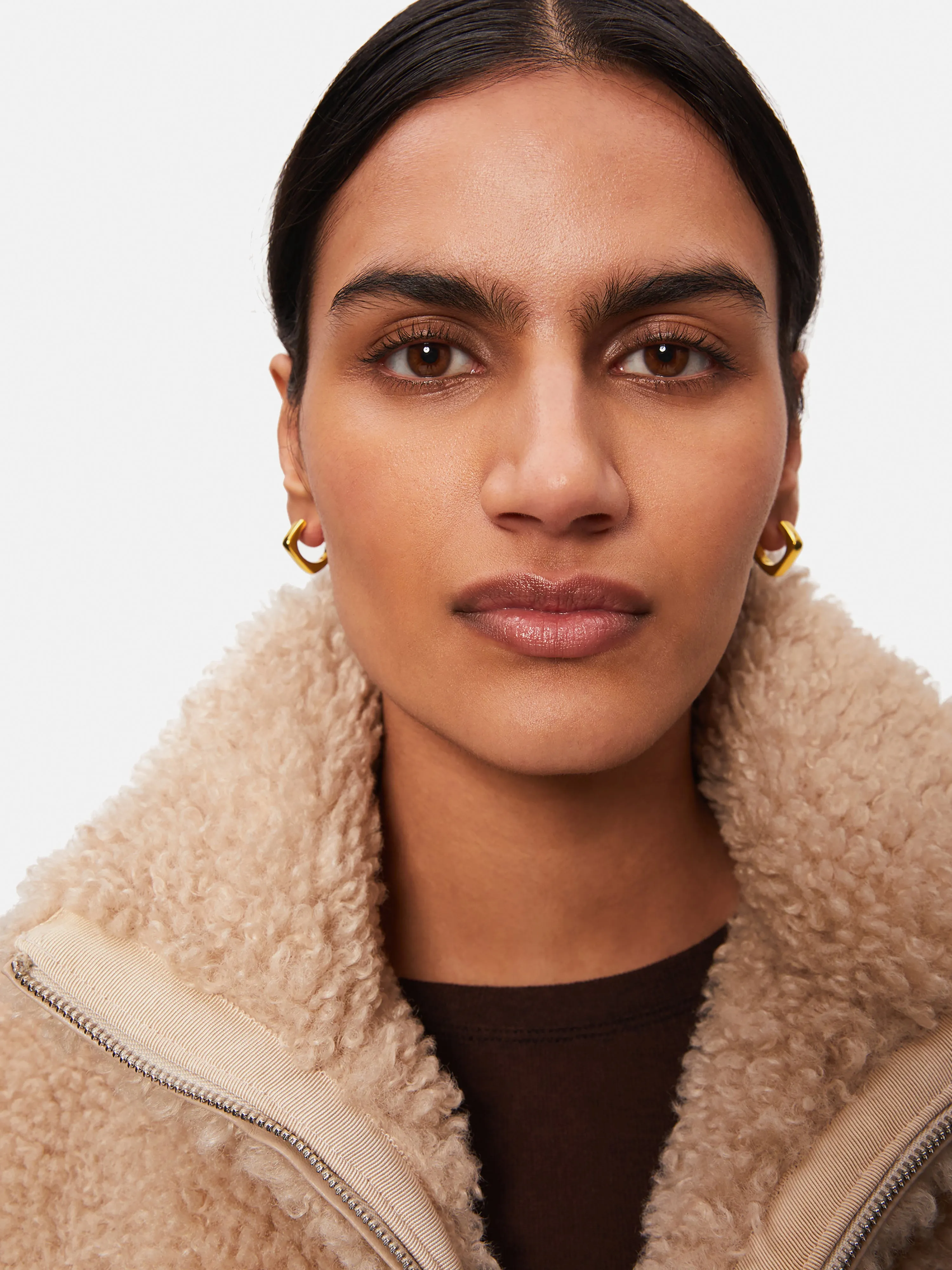 Chunky Square Hoop Earring | Gold sold by Jigsaw product image thumbnail 4