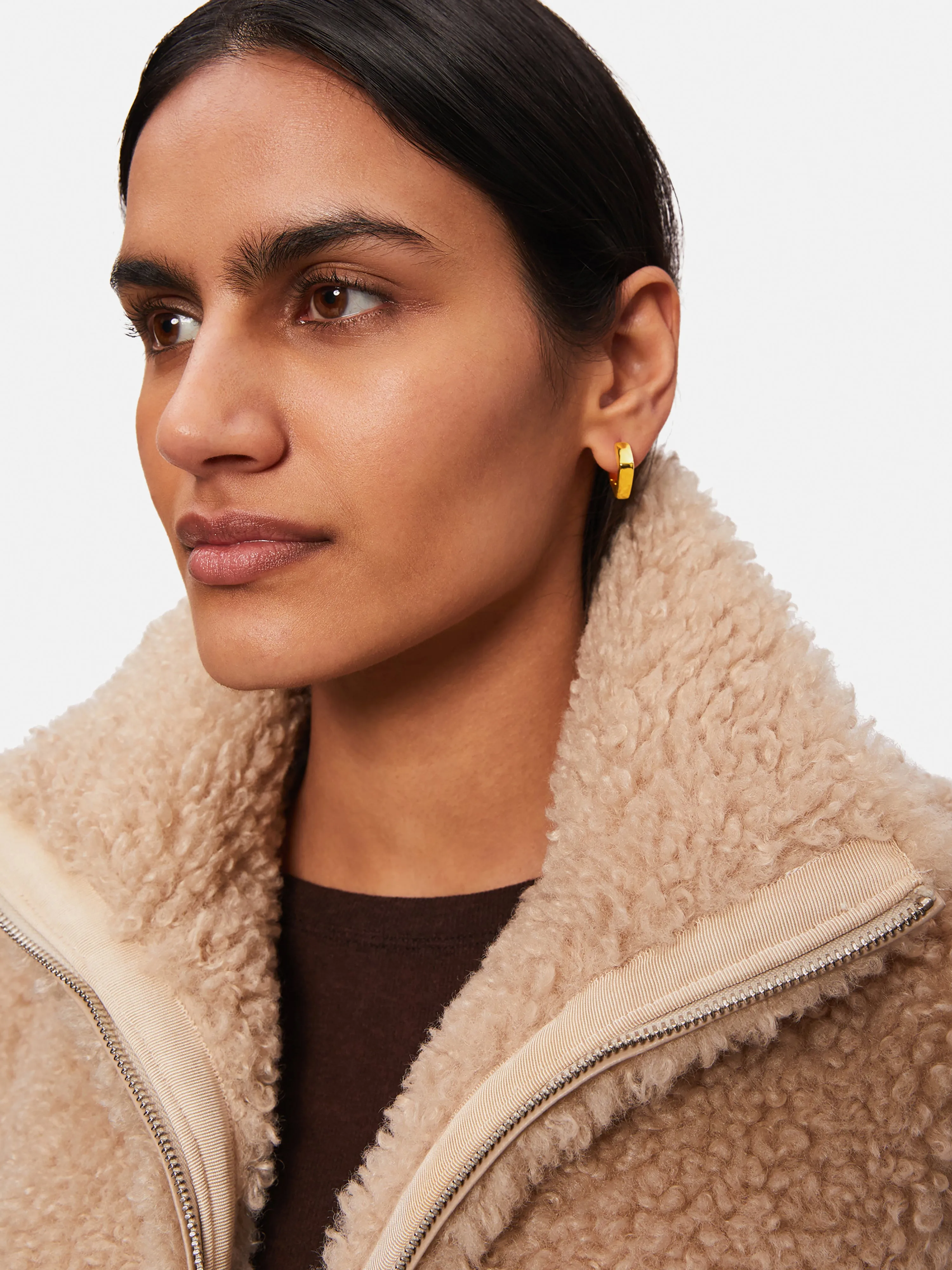 Chunky Square Hoop Earring | Gold sold by Jigsaw product image thumbnail 2