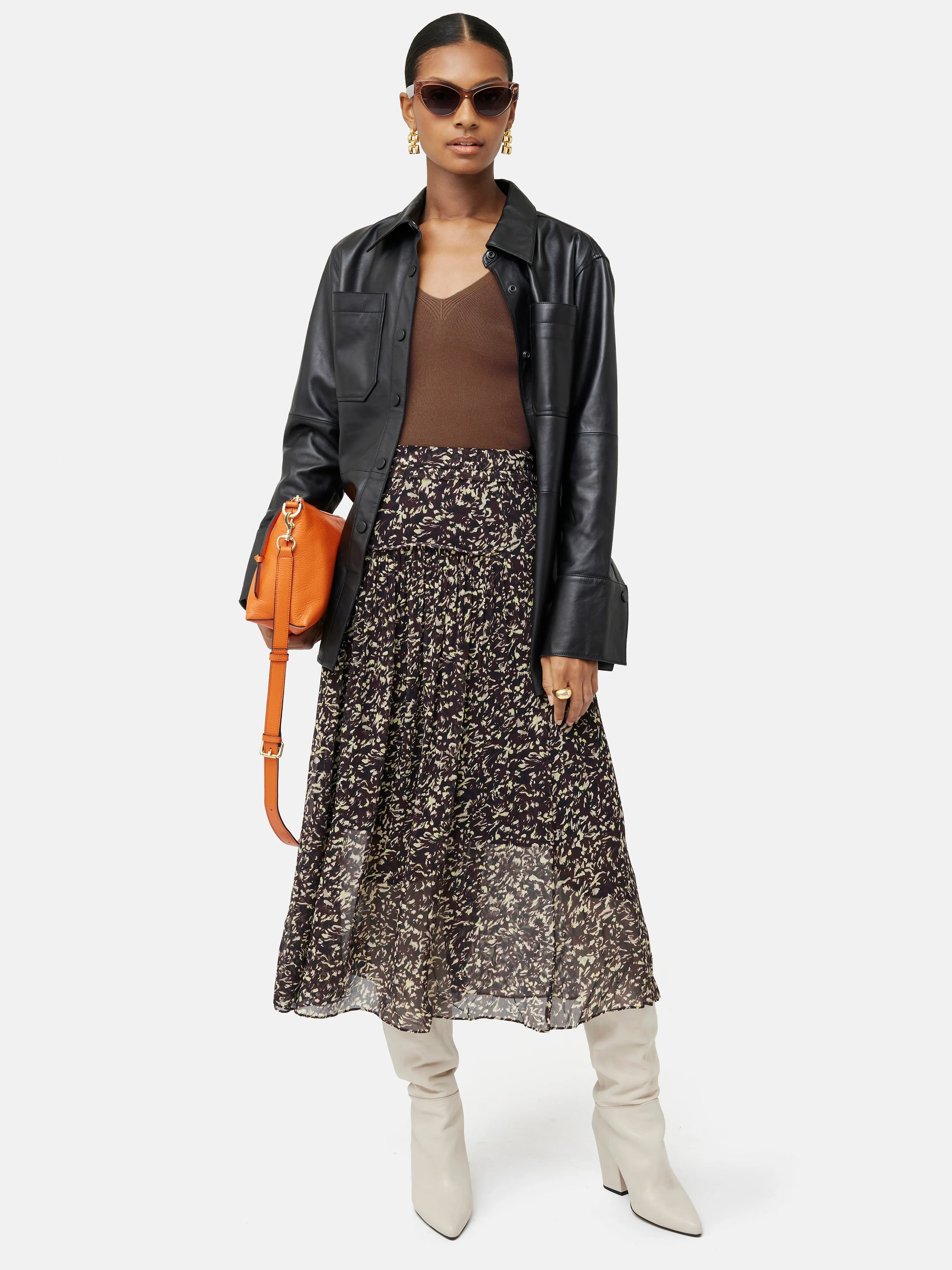 Ribbed Knit Tank Top | Brown sold by Jigsaw product image thumbnail 3