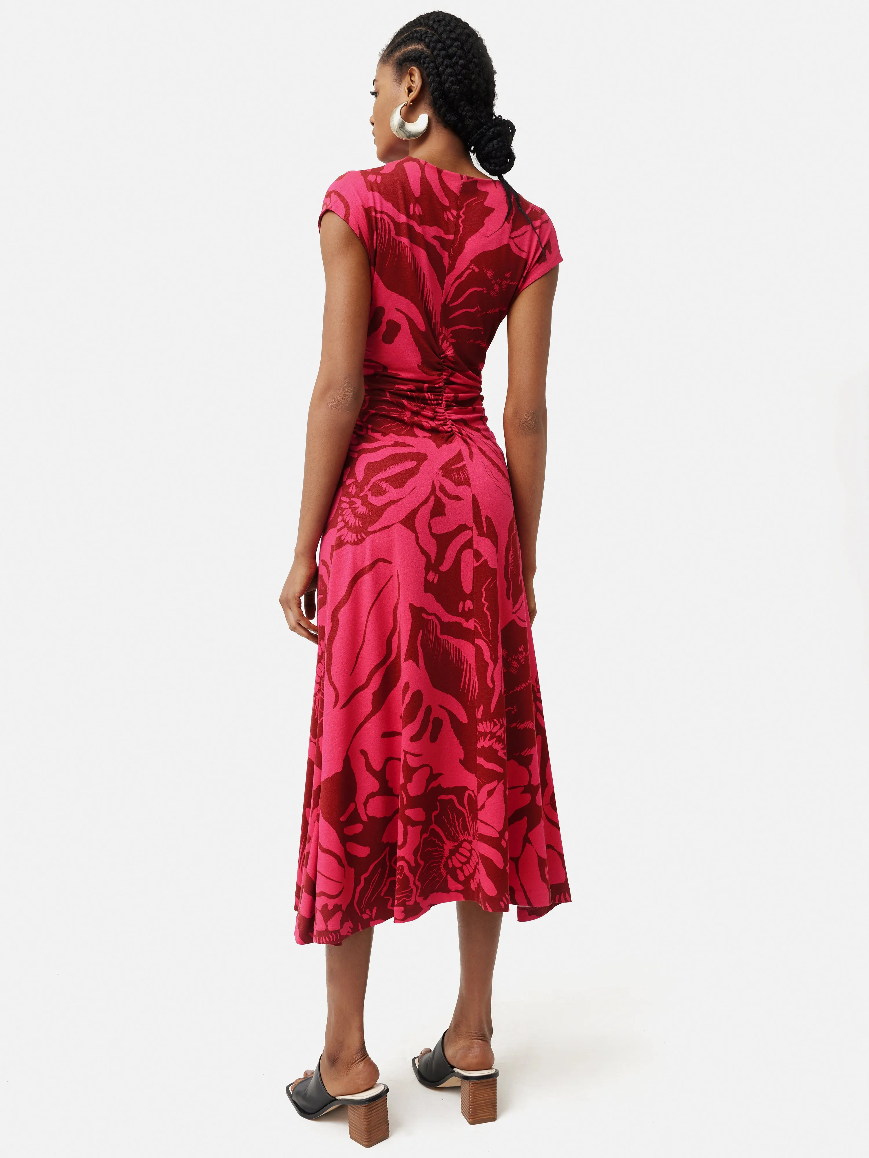 Strokes Floral Pleat Dress | Pink sold by Jigsaw product image thumbnail 5