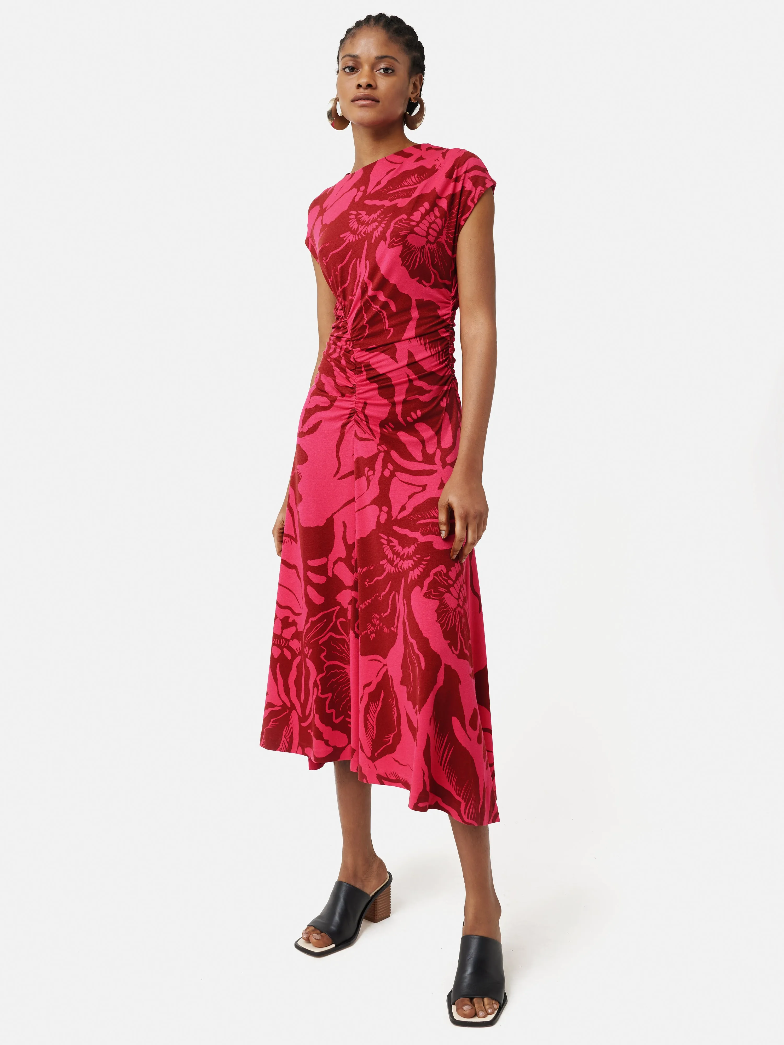 Strokes Floral Pleat Dress | Pink sold by Jigsaw